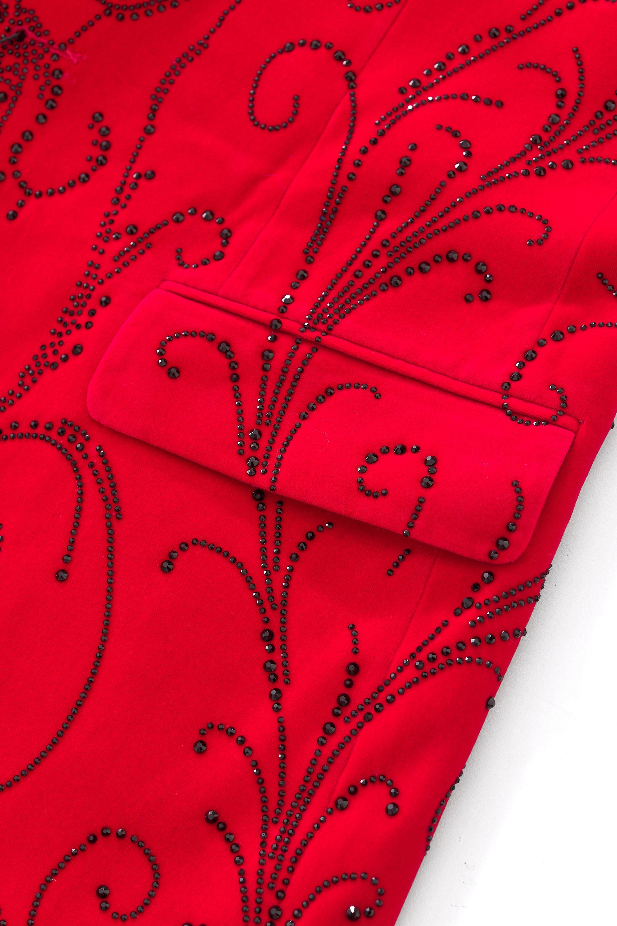 Valent Velvet Blazer RED