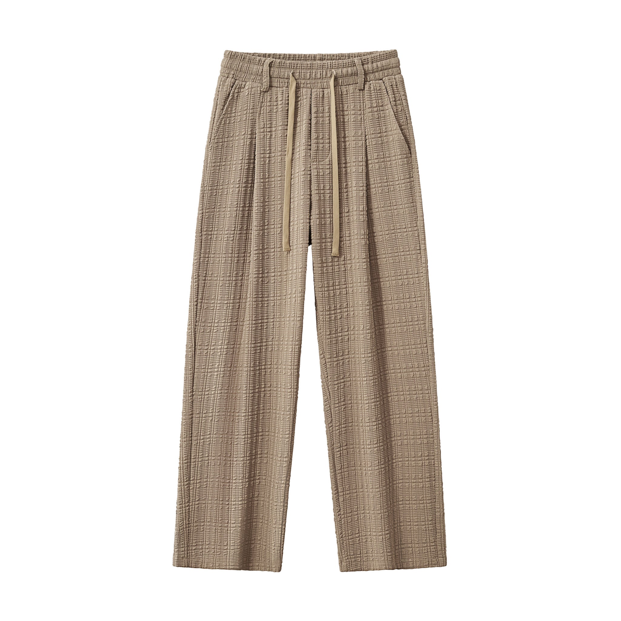 Loft Set – Textured Short Sleeve Shirt & Pant BROWN