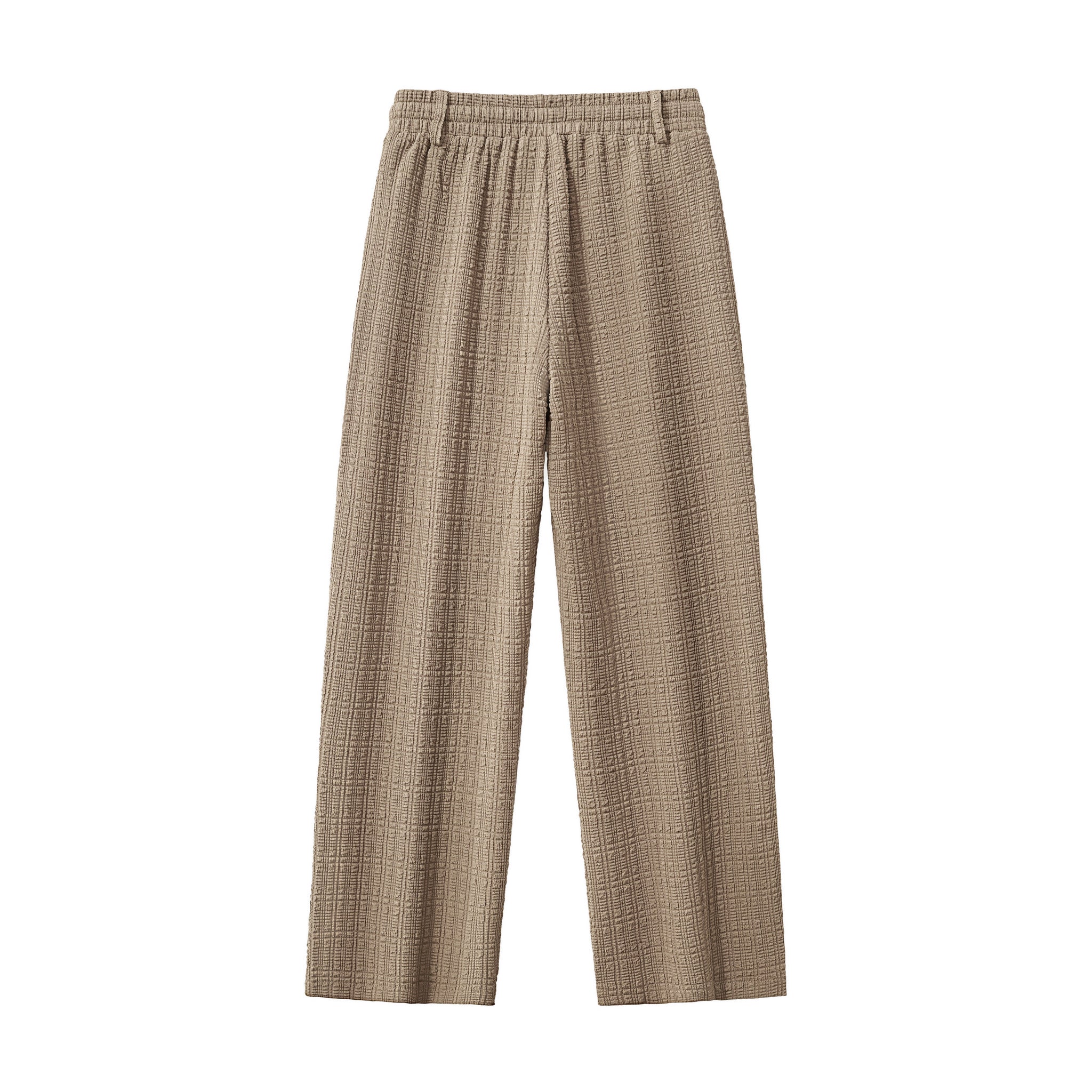 Loft Set – Textured Short Sleeve Shirt & Pant BROWN