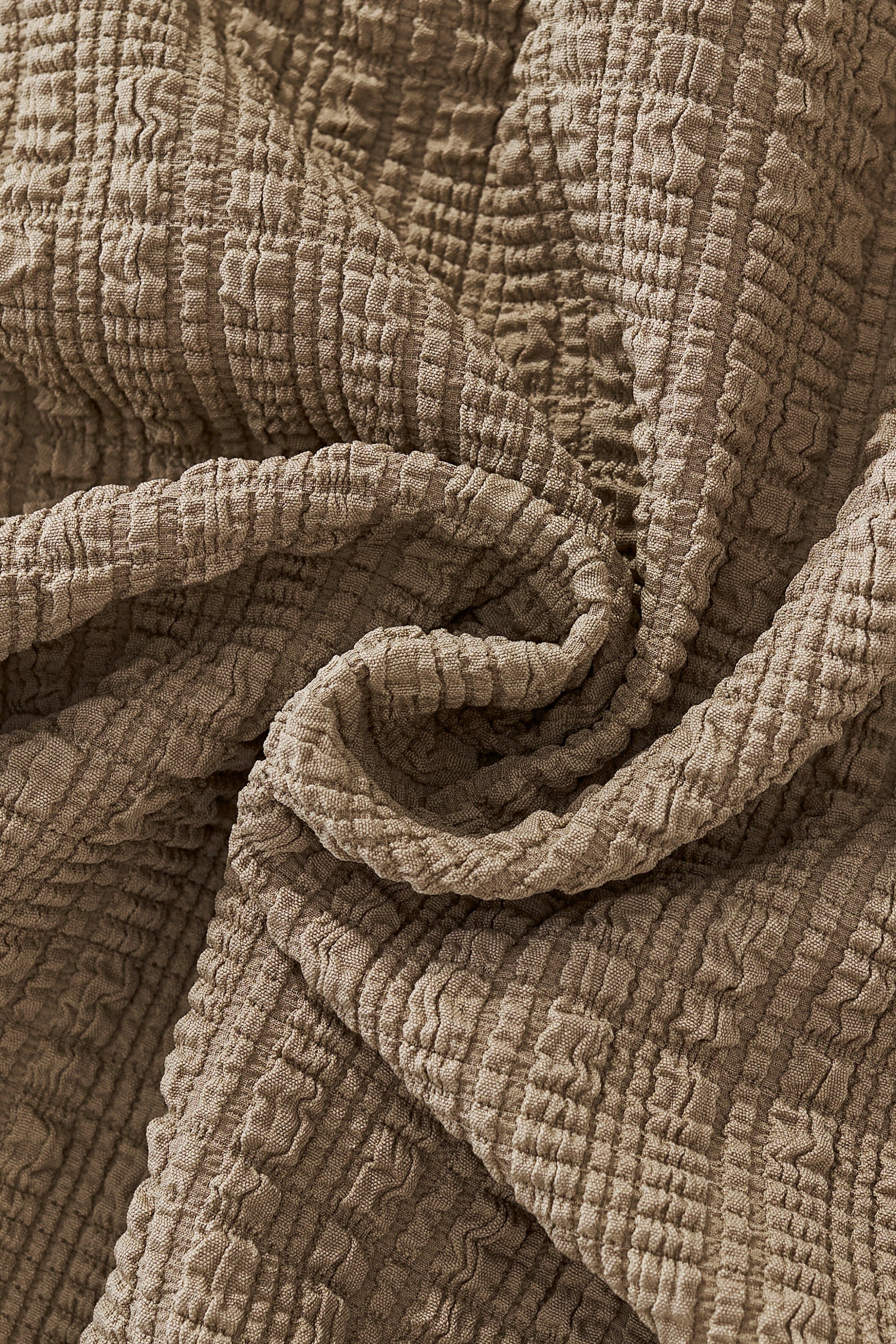 Loft Set – Textured Short Sleeve Shirt & Pant BROWN