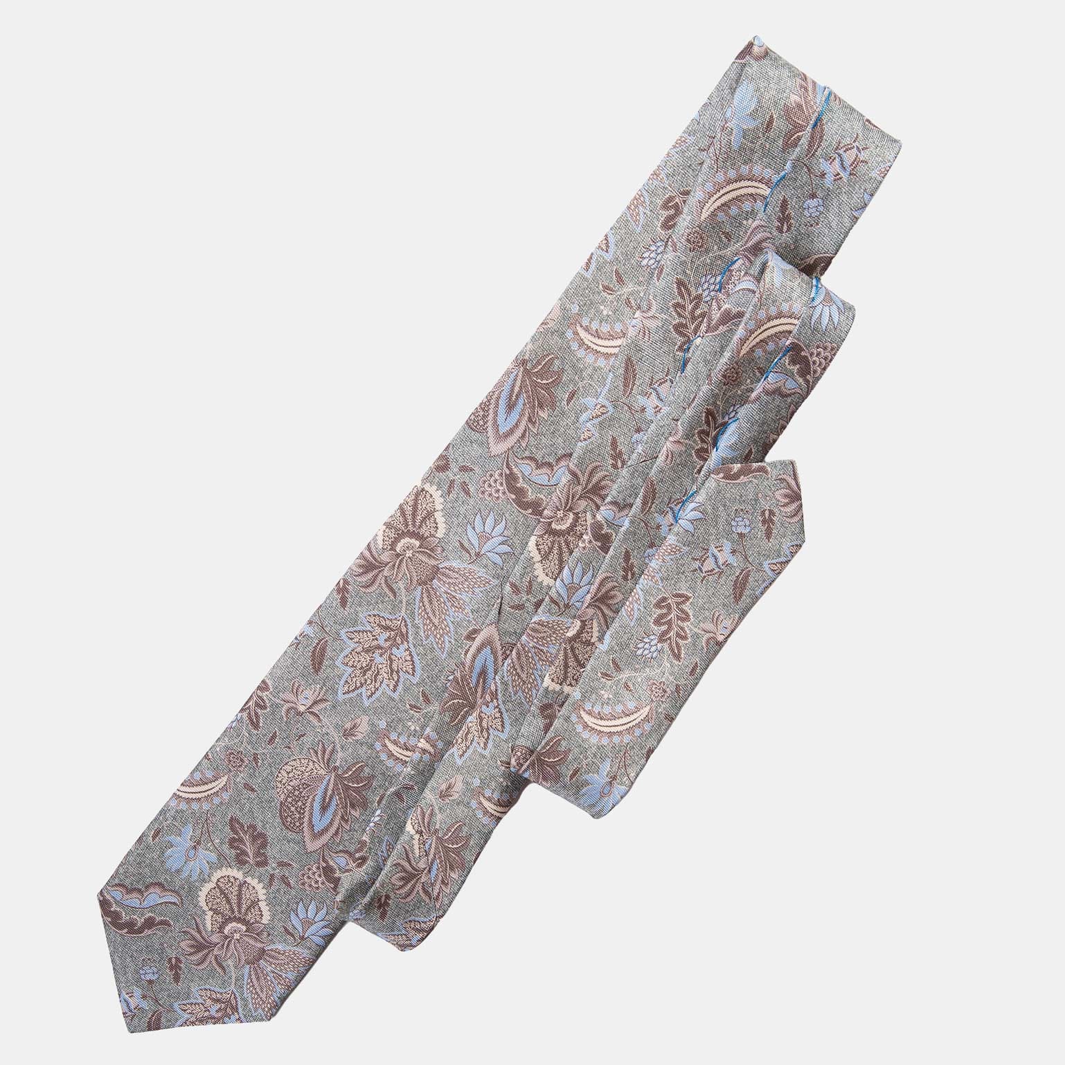 Medici - Printed Silk Tie - Soft Jade