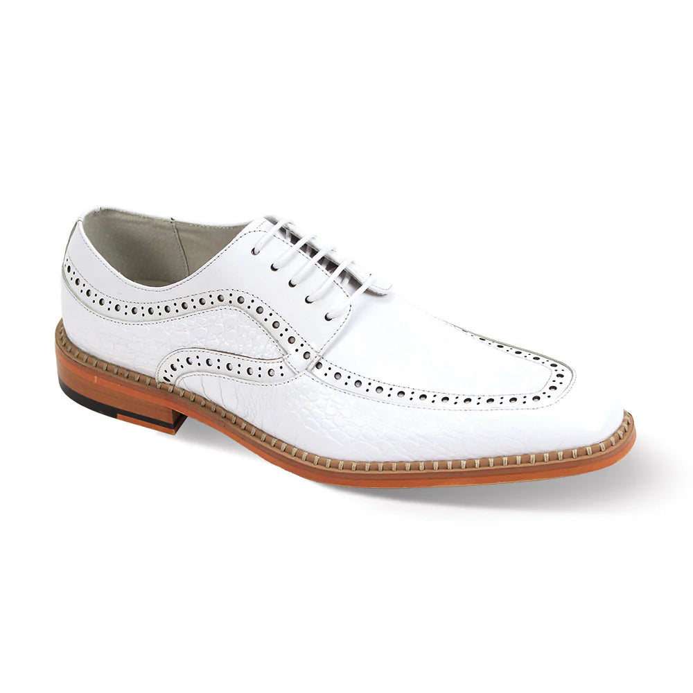 Giovanni Terence Men’s Moc-Toe Leather Shoe – White