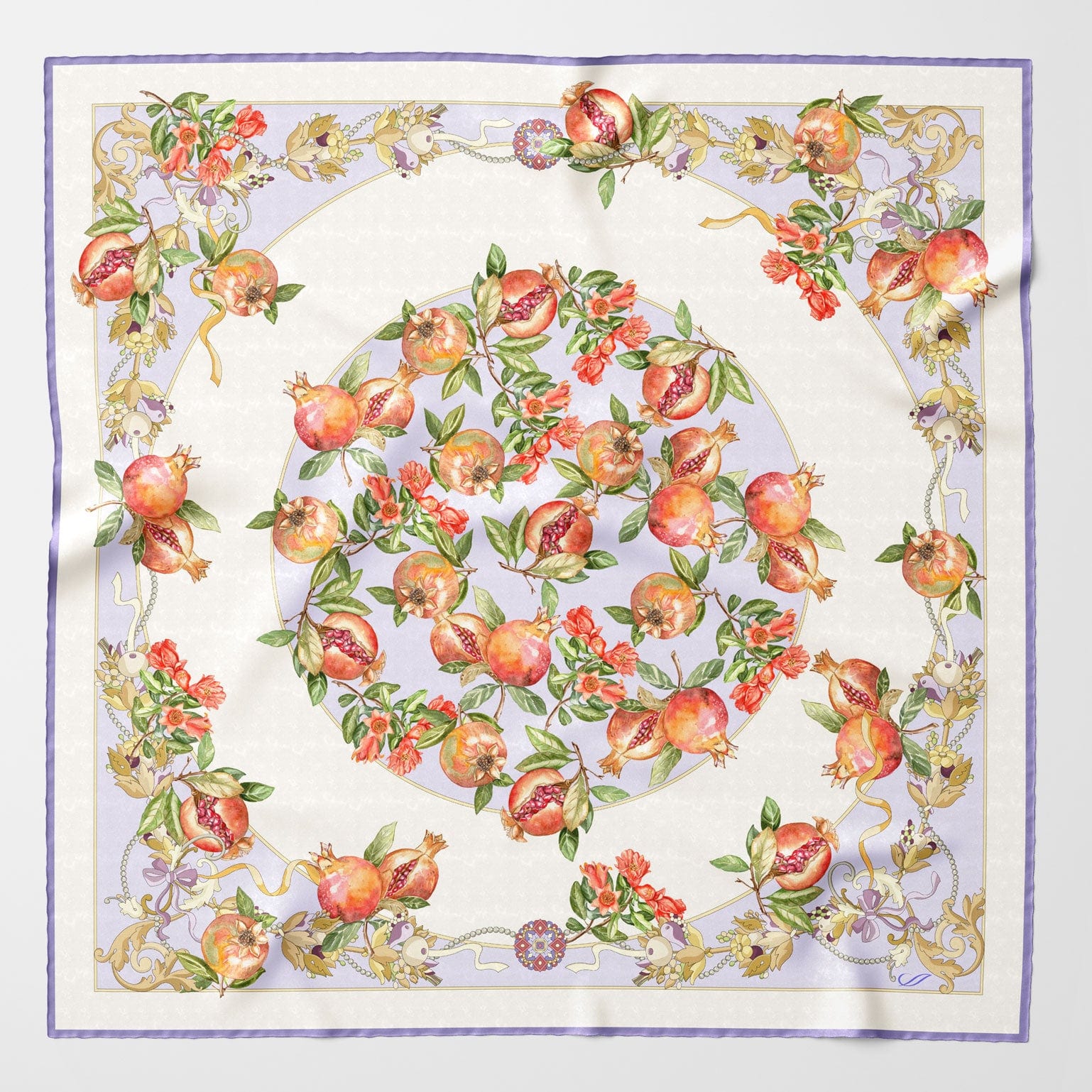 Melograno - Silk Foulard - Lavender