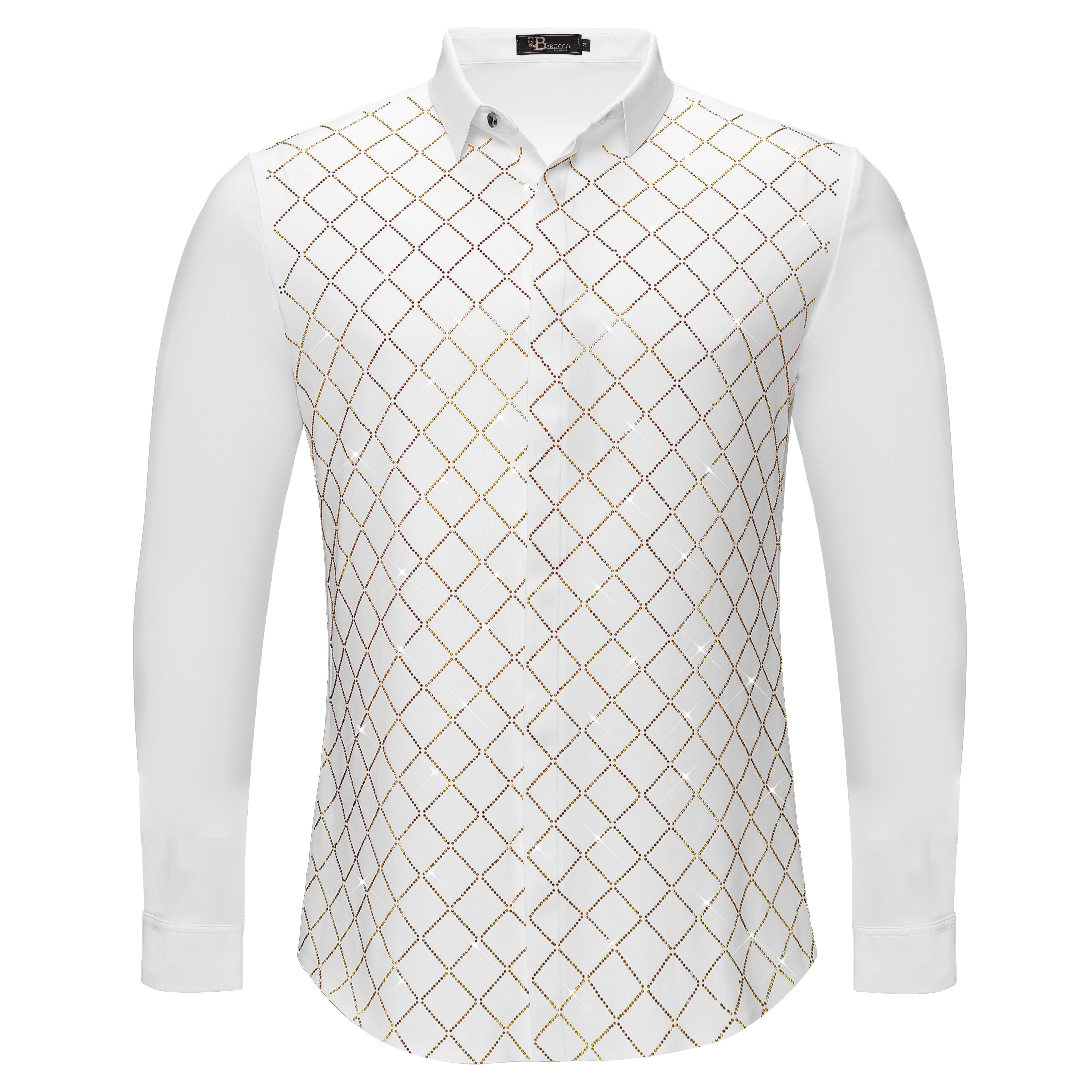Electric Aura Button-Up Shirt WHITE/GOLD