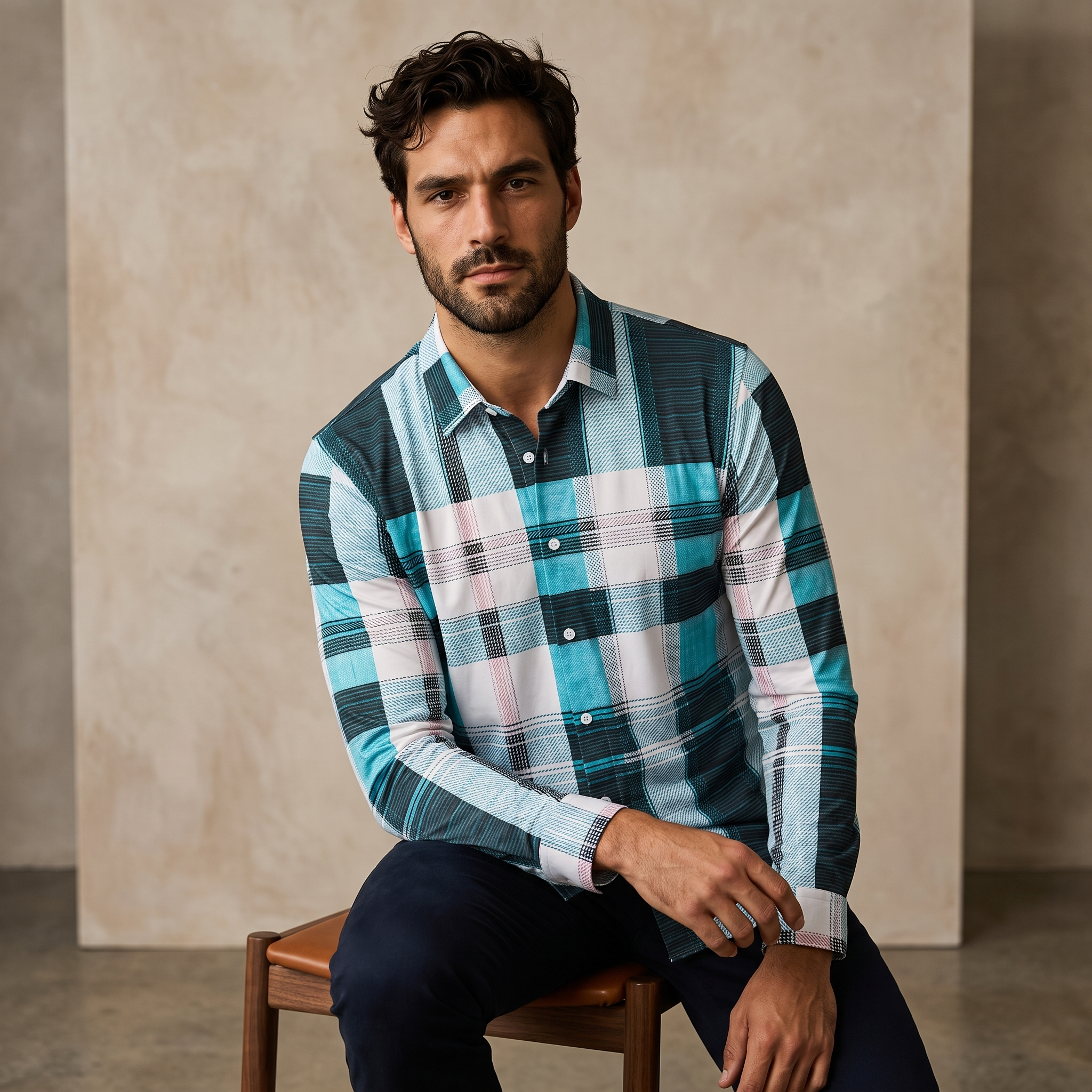 Seamless Plaid Stripe Shirt – El Baron GREEN