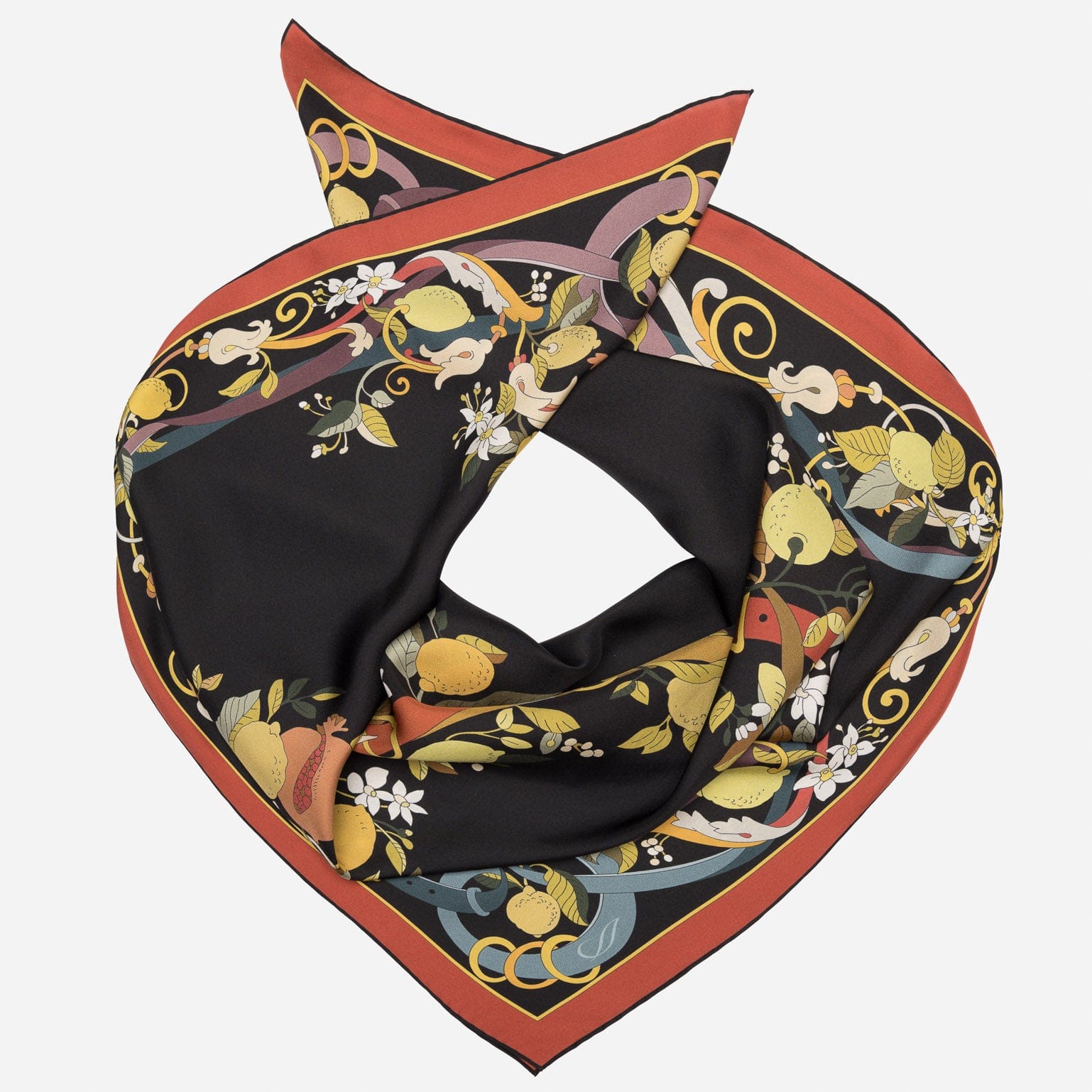 Anthea - Silk Foulard - Black