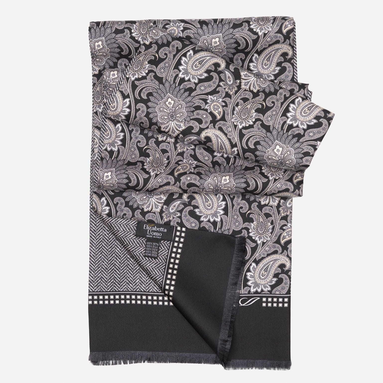 Pasquino - Reversible Silk Scarf - Black