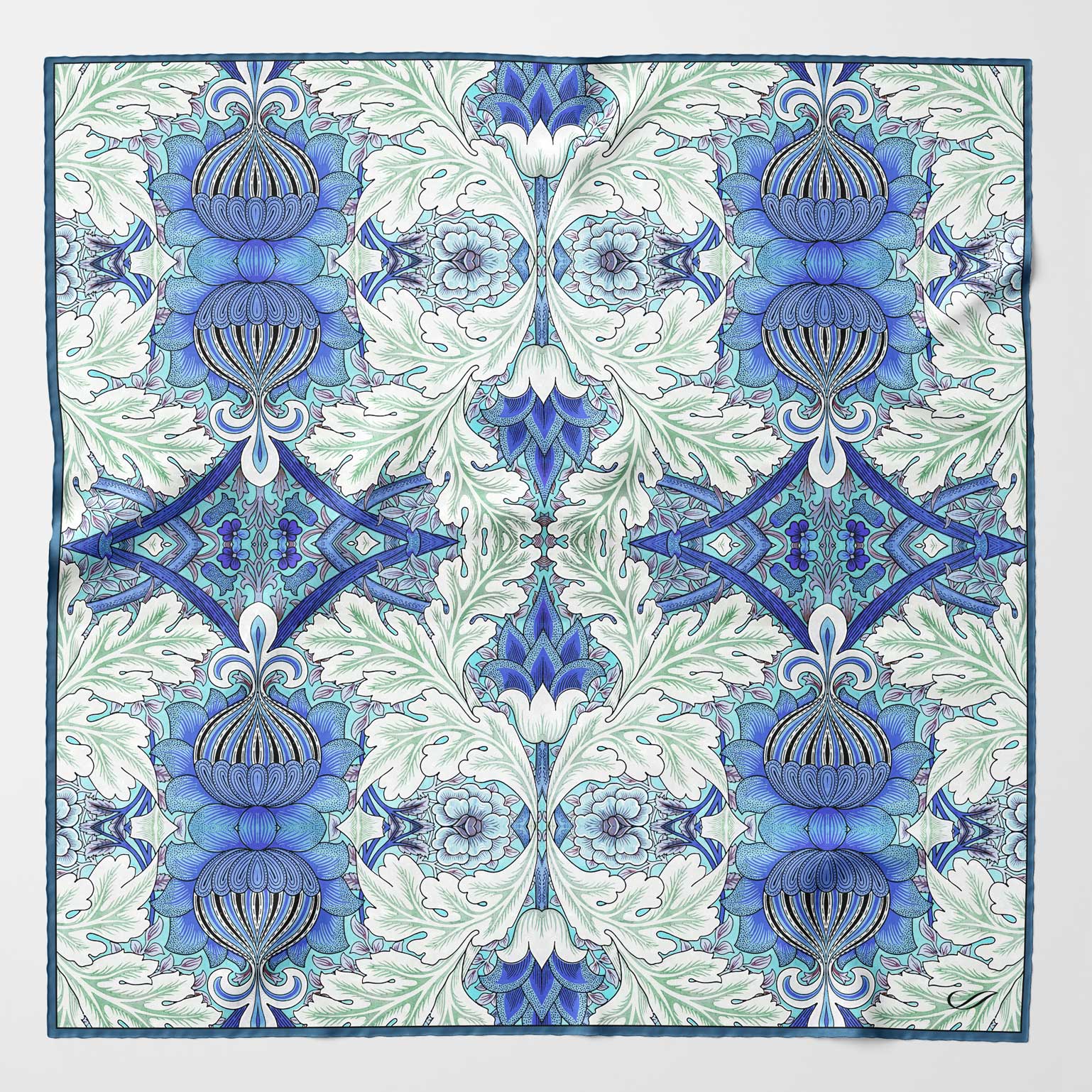 St. James - Silk Neckerchief - Blue and Mint