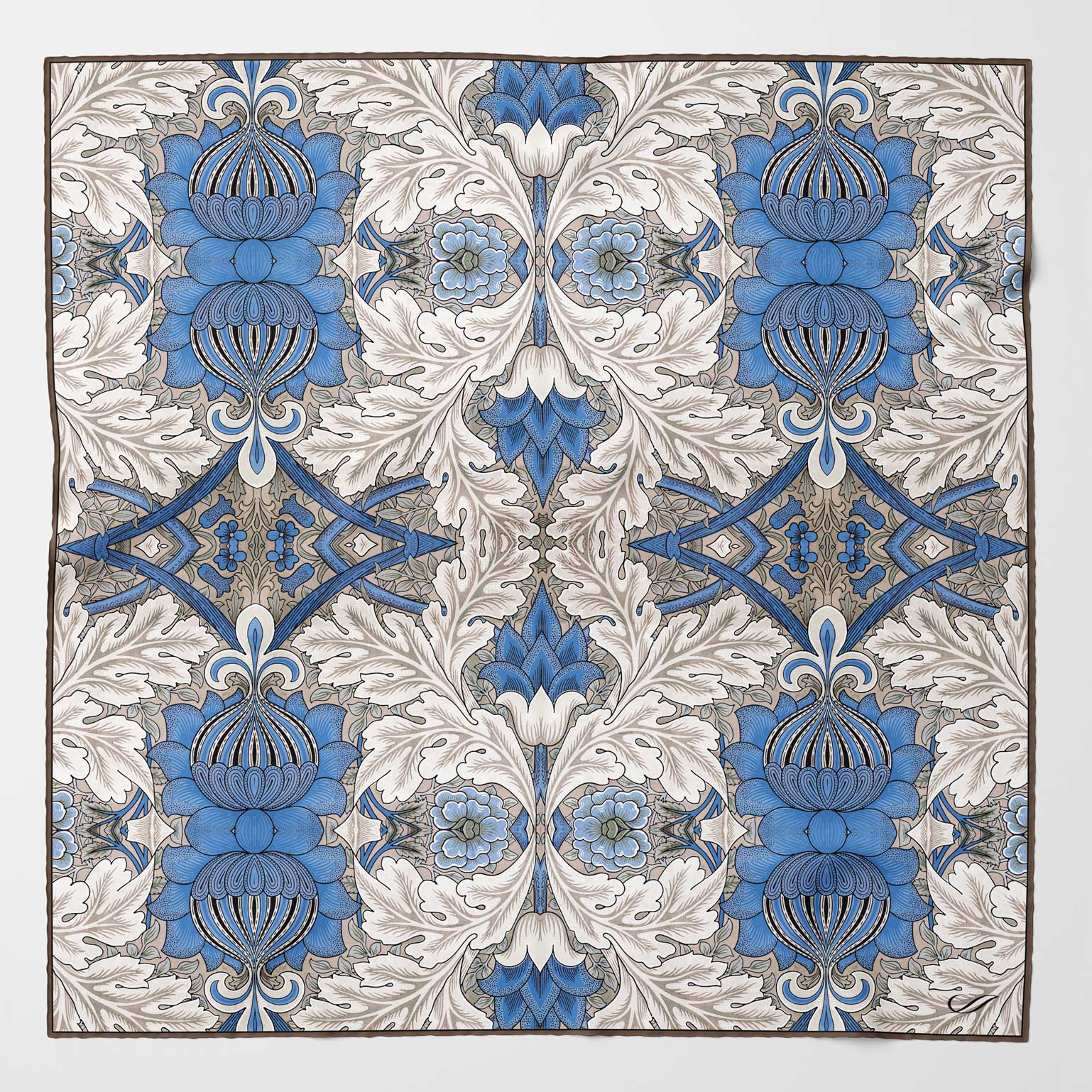 St. James - Silk Neckerchief - Blue and Tan