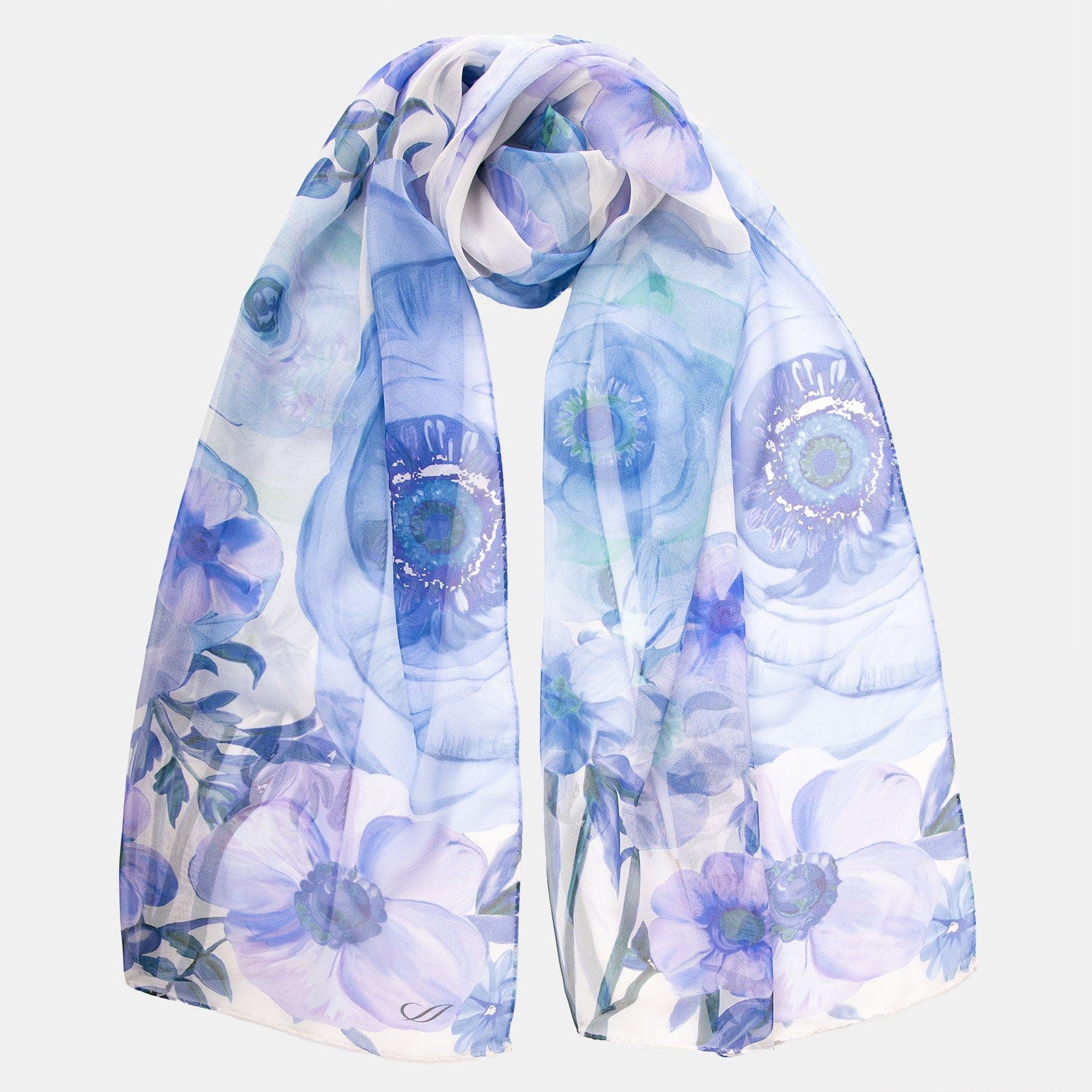 Campo de' Fiori - Long Silk Scarf - Blue