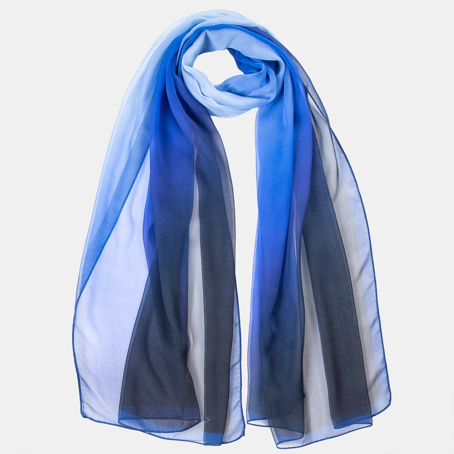 Sophia - Silk Scarf Shawl - Cobalt Blue