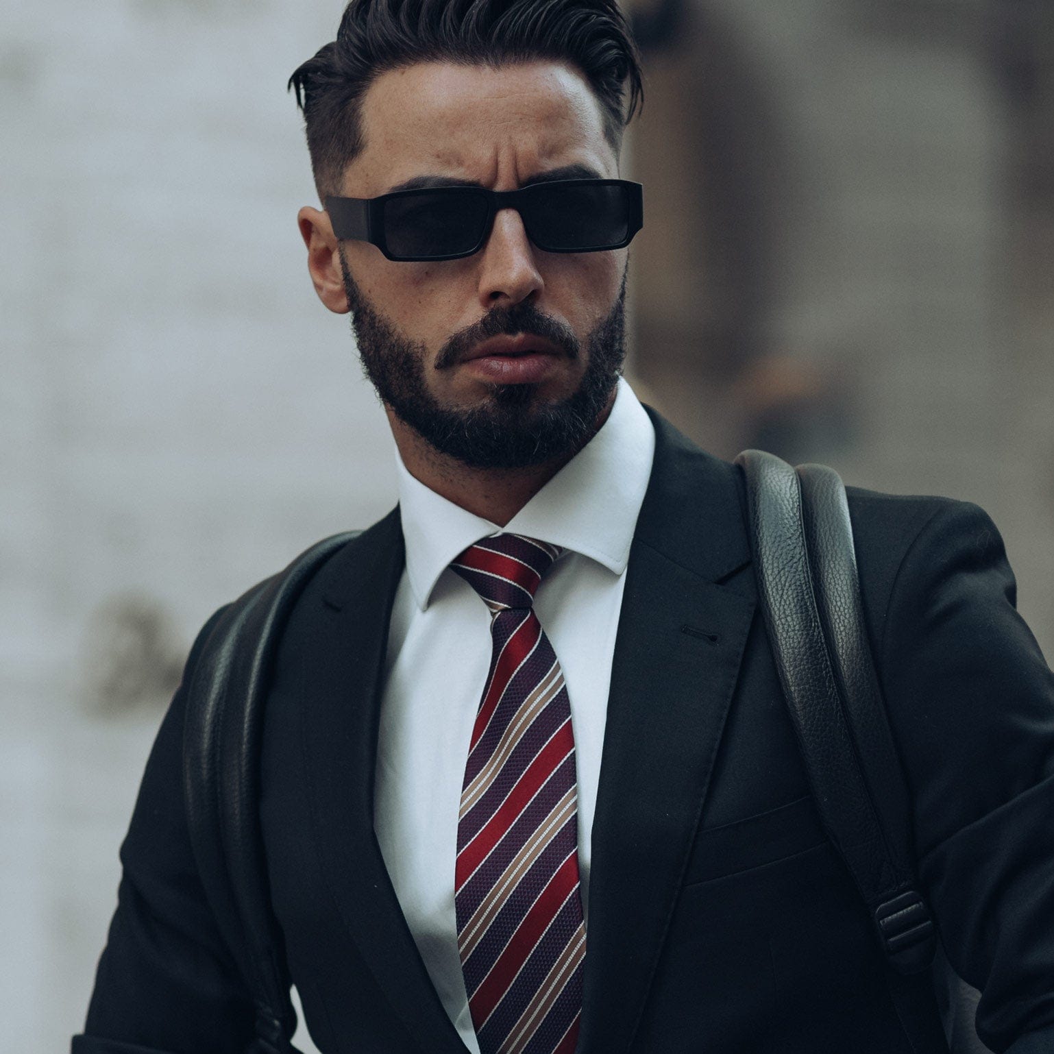 Vesuvio - Silk Jacquard Tie - Red and Burgundy