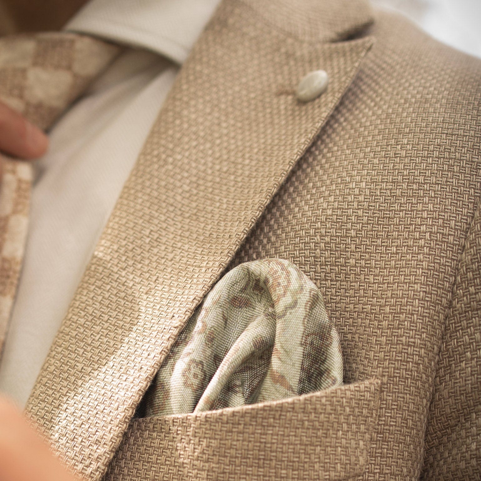 Pascal - Double Sided Silk Pocket Square - Sage Green