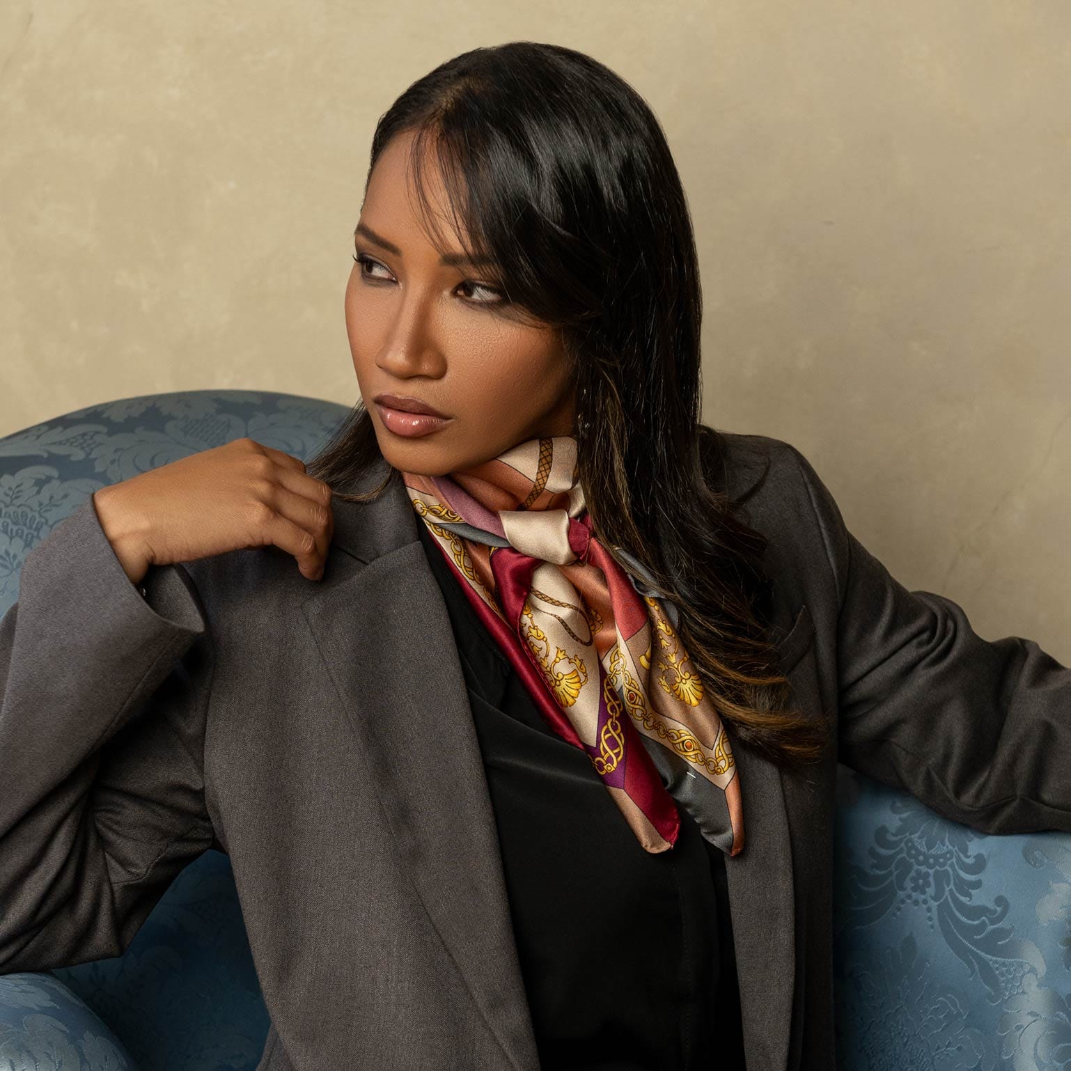 Gabriella - Silk Foulard - Rosewood