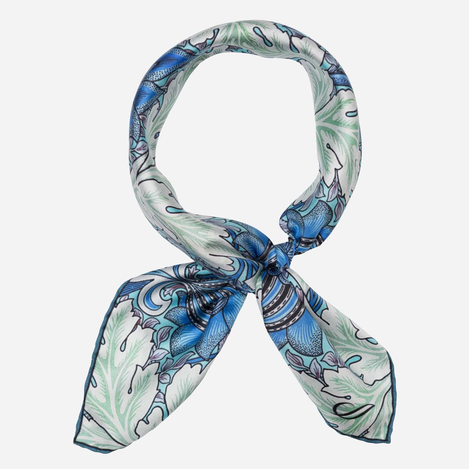 St. James - Silk Neckerchief - Blue and Mint