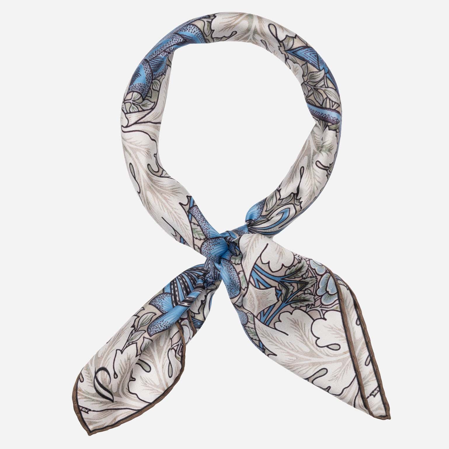 St. James - Silk Neckerchief - Blue and Tan