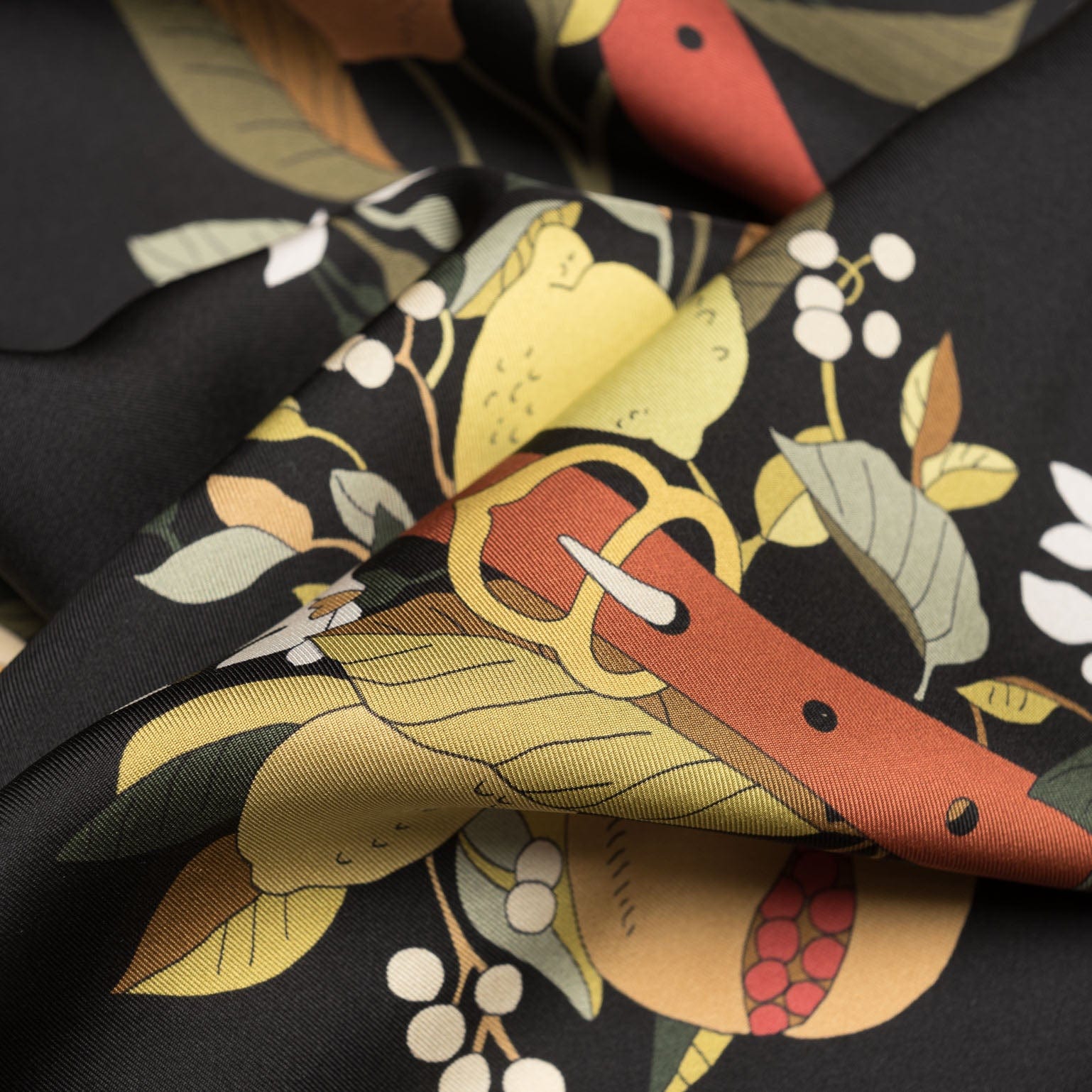 Anthea - Silk Foulard - Black