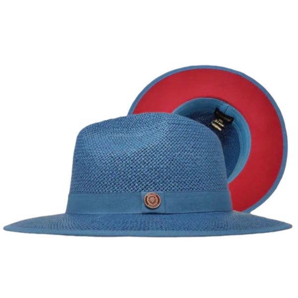 Bruno Capelo Straw Hat "Velinto" (Denim/Red)