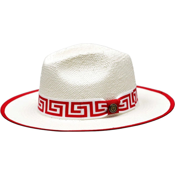 Bruno Capelo Straw Hat "Velinto" (White/Red)