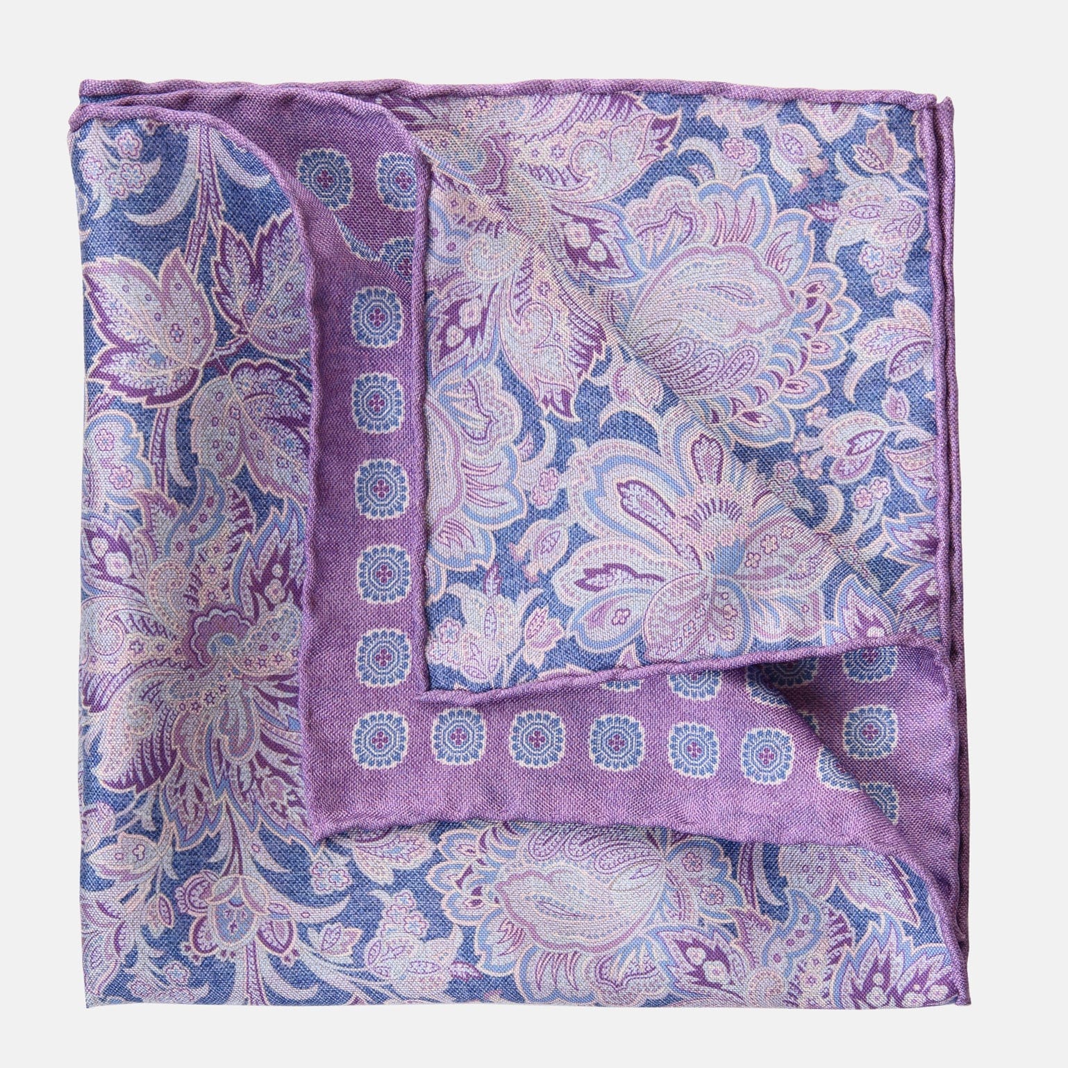 Assisi - Double Sided Silk Pocket Square - Lavender