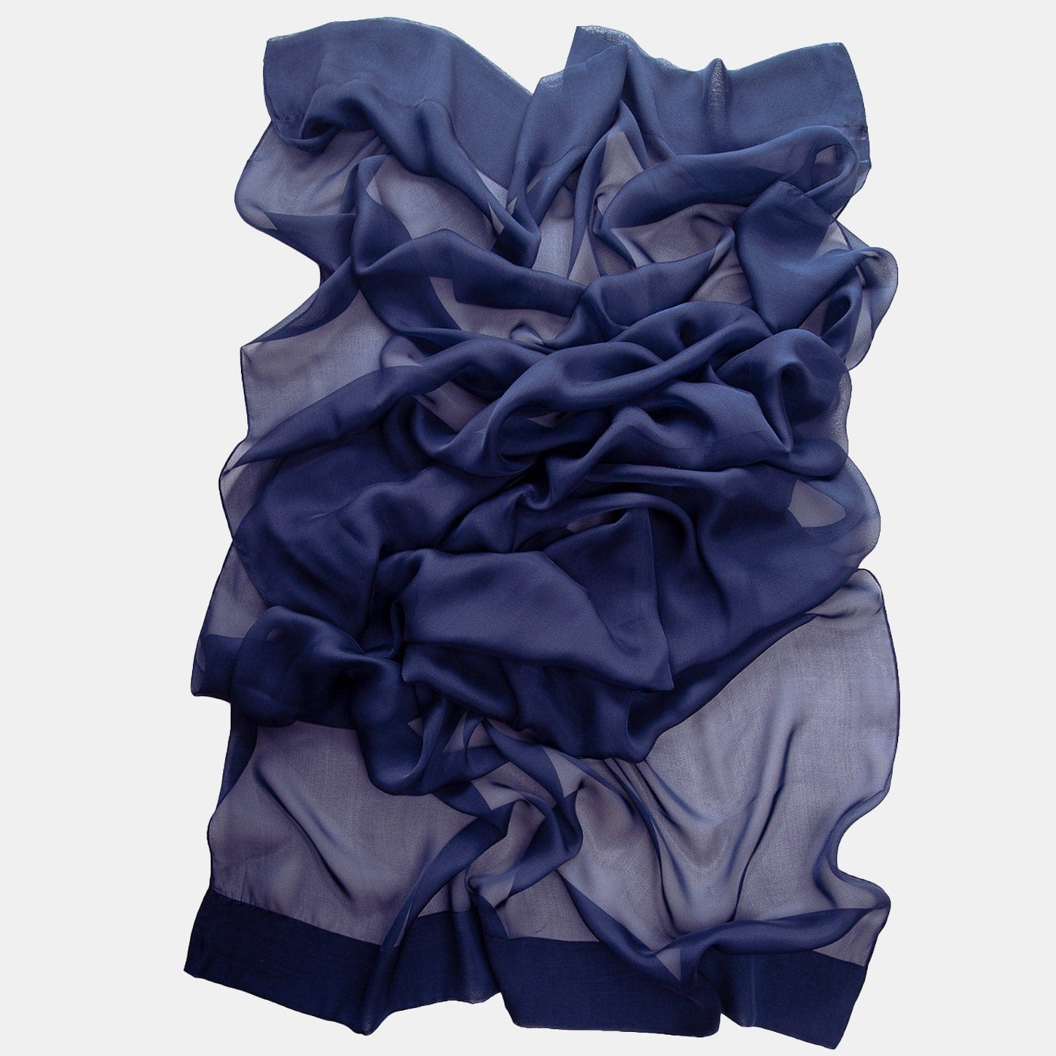 Carmen - Silk Scarf Shawl - Marine Navy