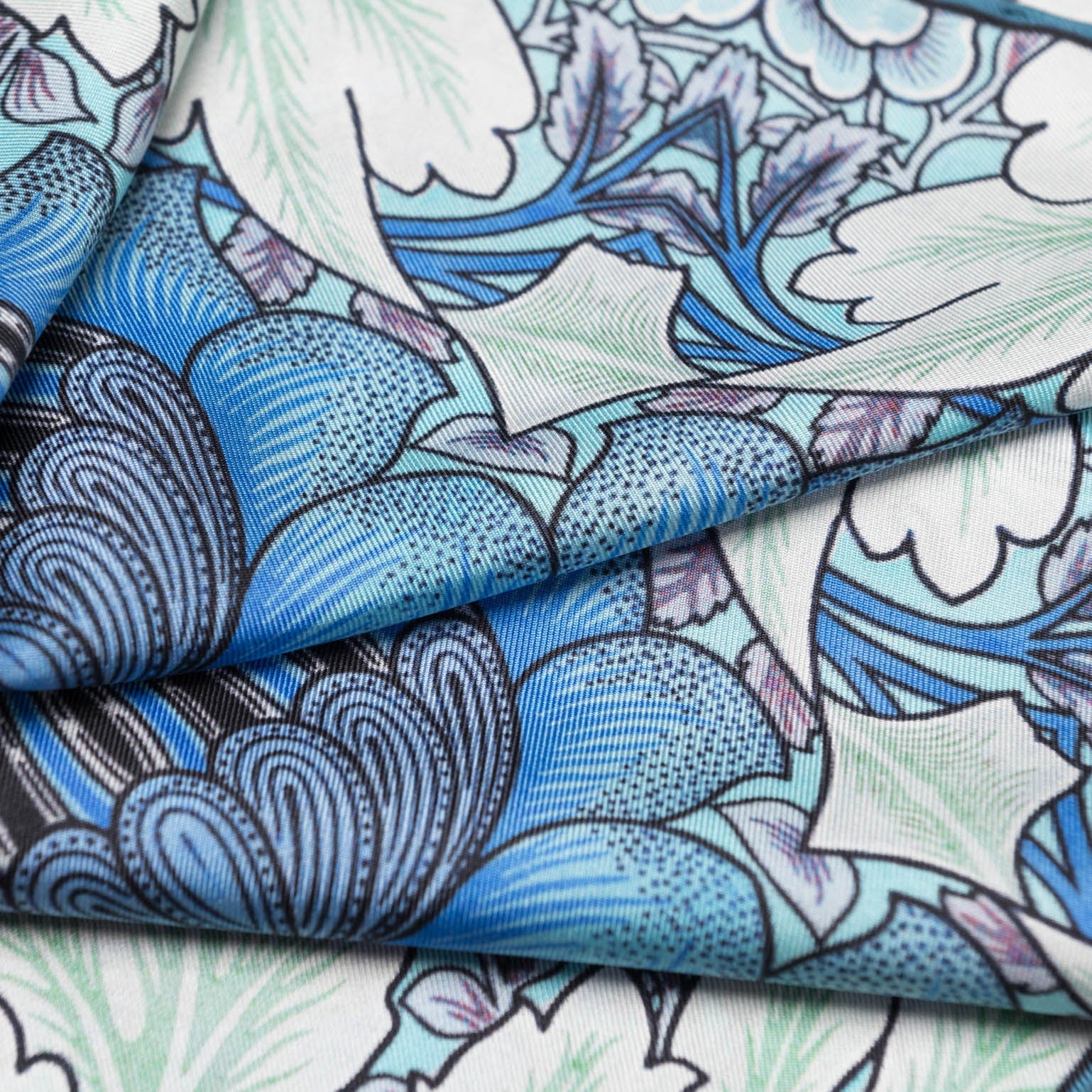 St. James - Silk Neckerchief - Blue and Mint