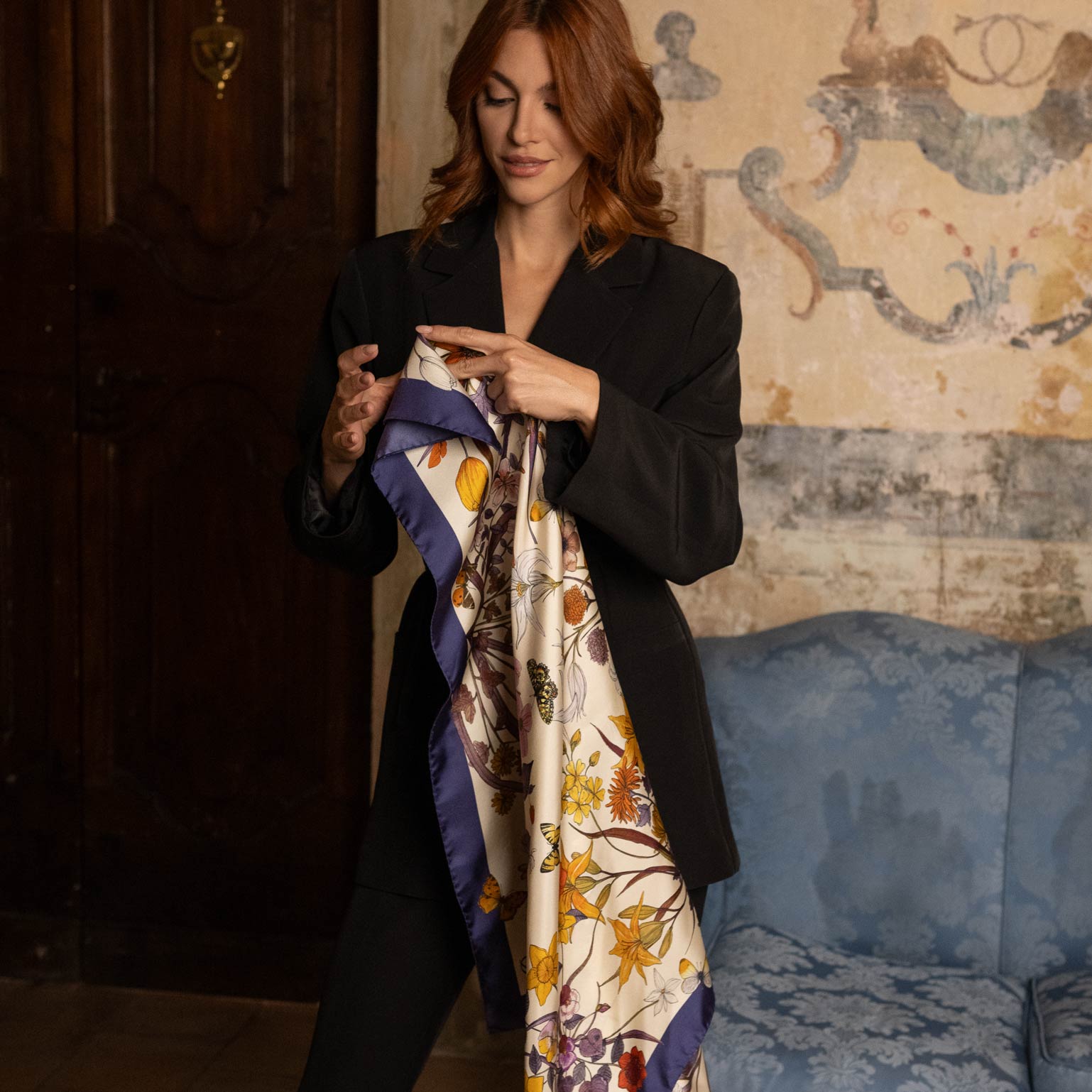 Flora - Silk Foulard - Violet