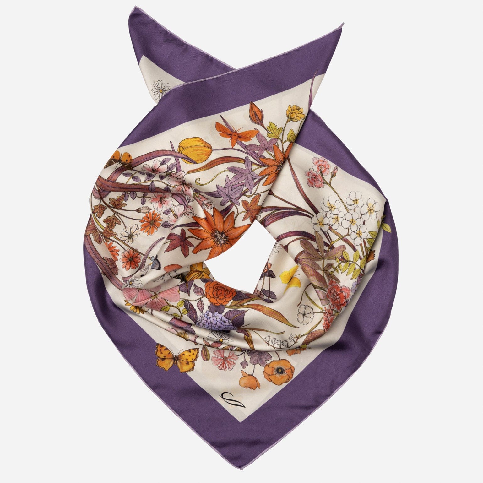 Flora - Silk Foulard - Violet
