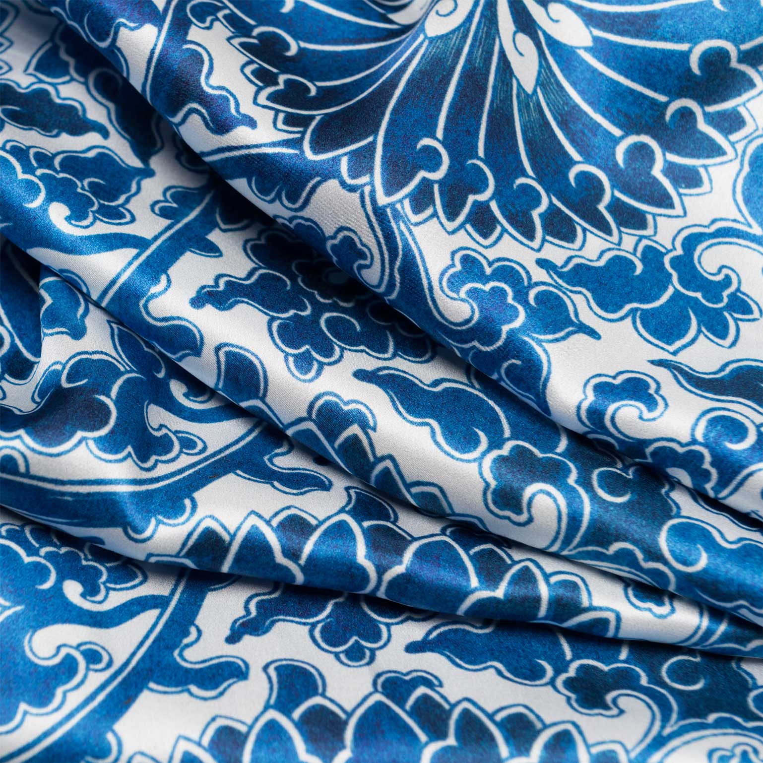 Rosalba - Long Silk Scarf - Blue