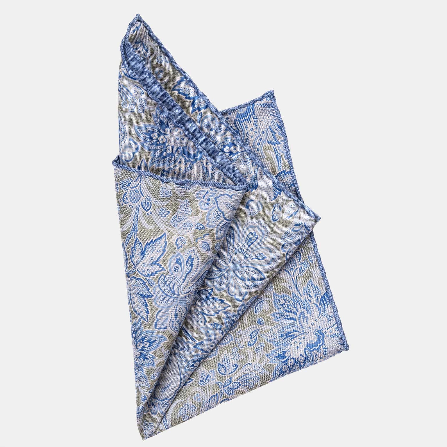 Assisi - Double Sided Silk Pocket Square - Sky Blue