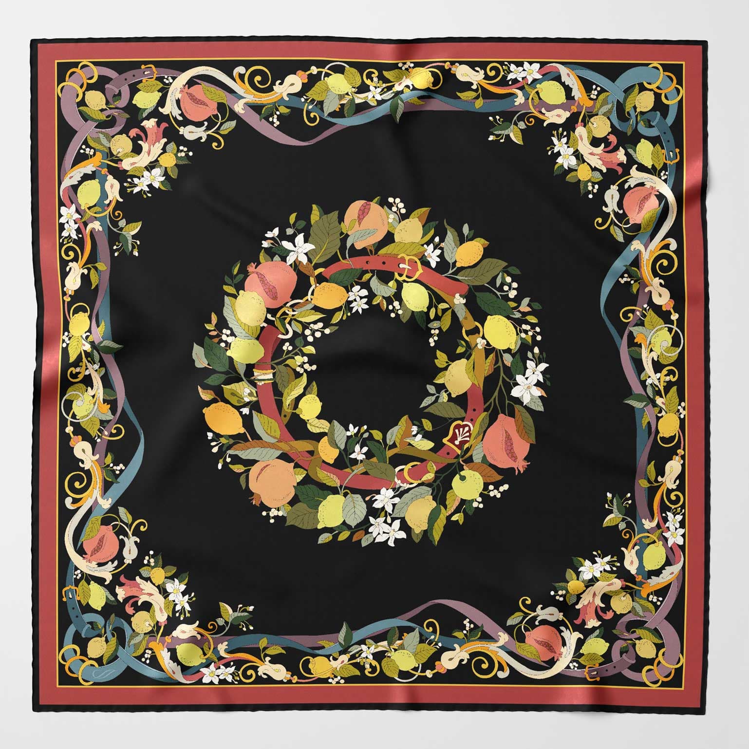 Anthea - Silk Foulard - Black
