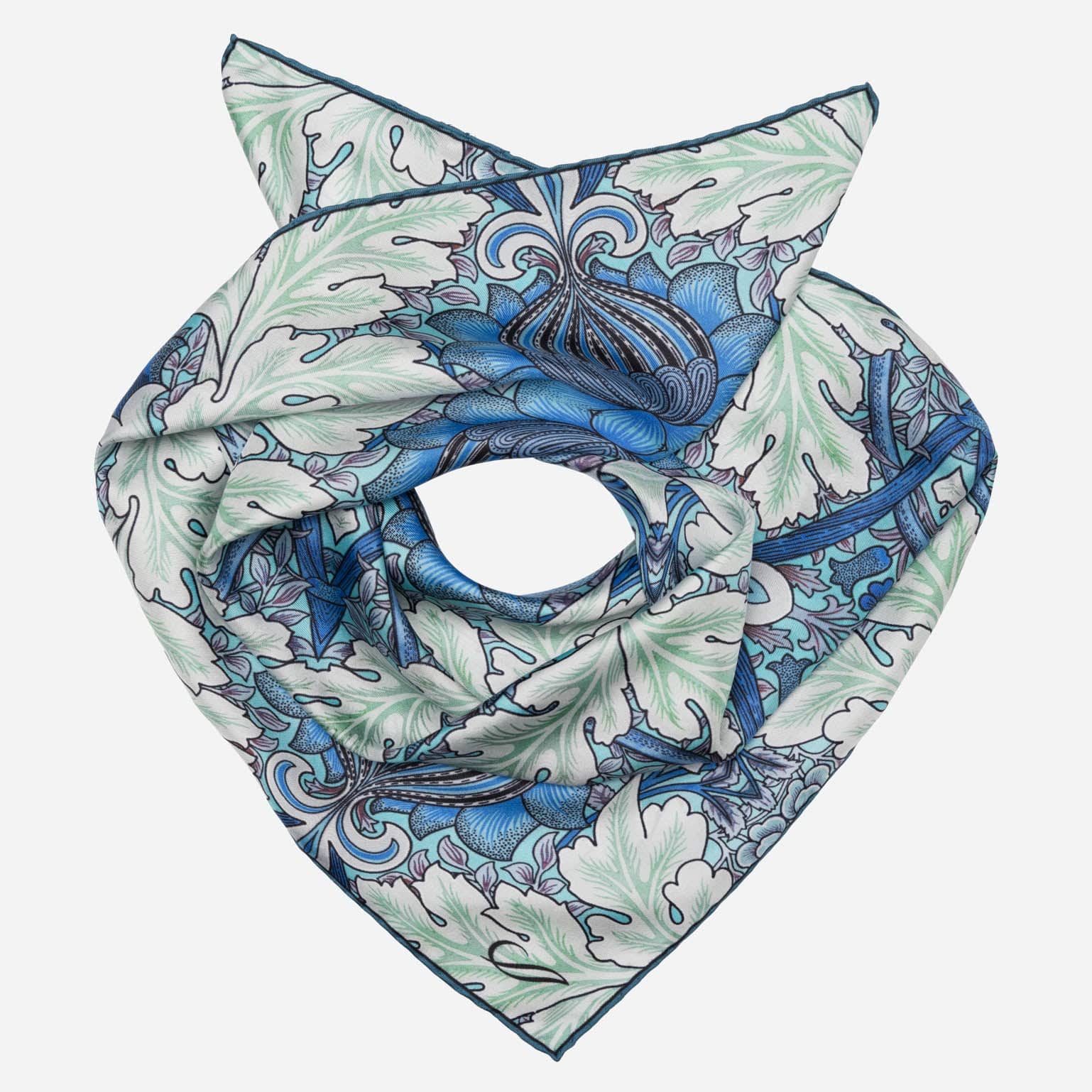 St. James - Silk Neckerchief - Blue and Mint