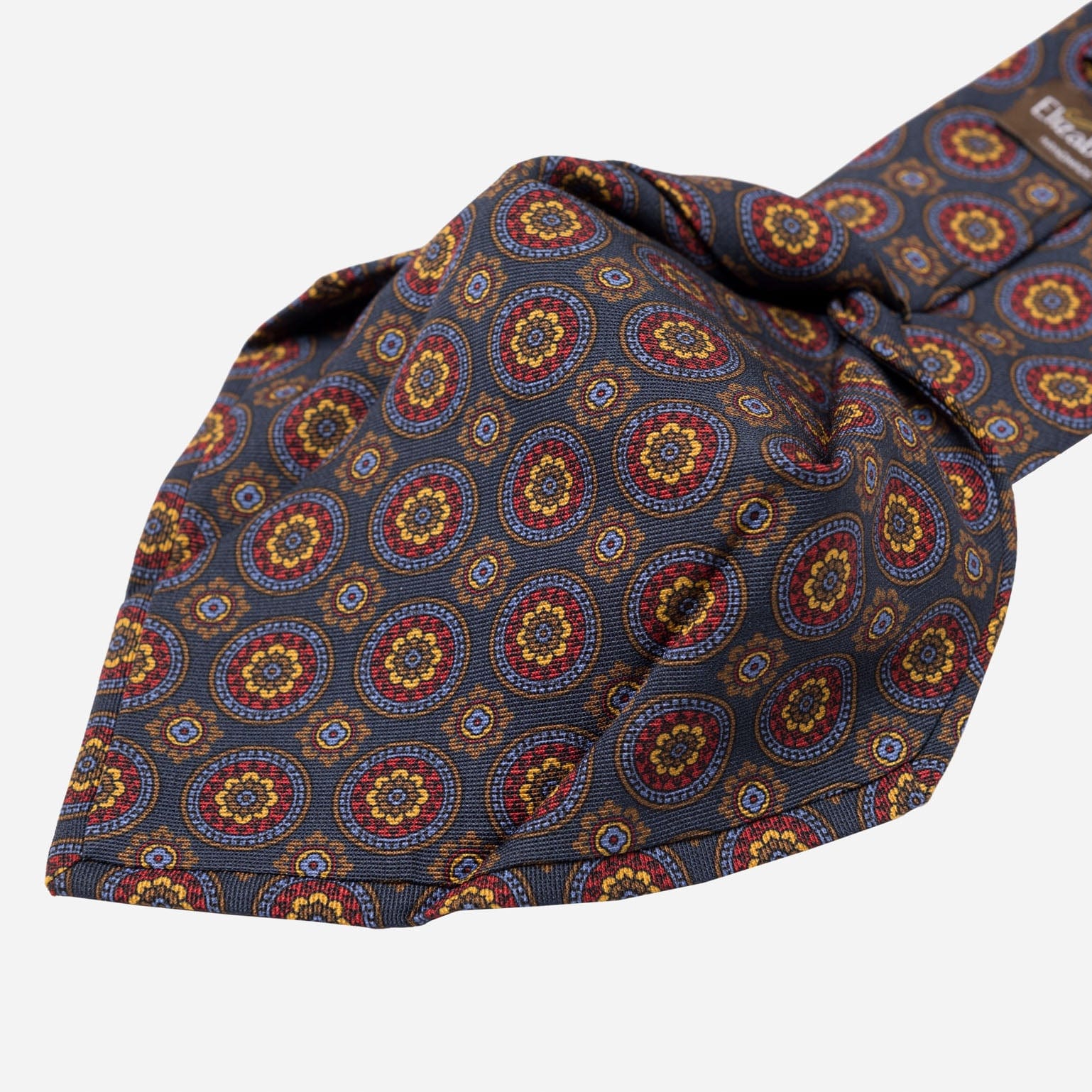 La Vigna - Printed Wool & Silk Tie - Navy