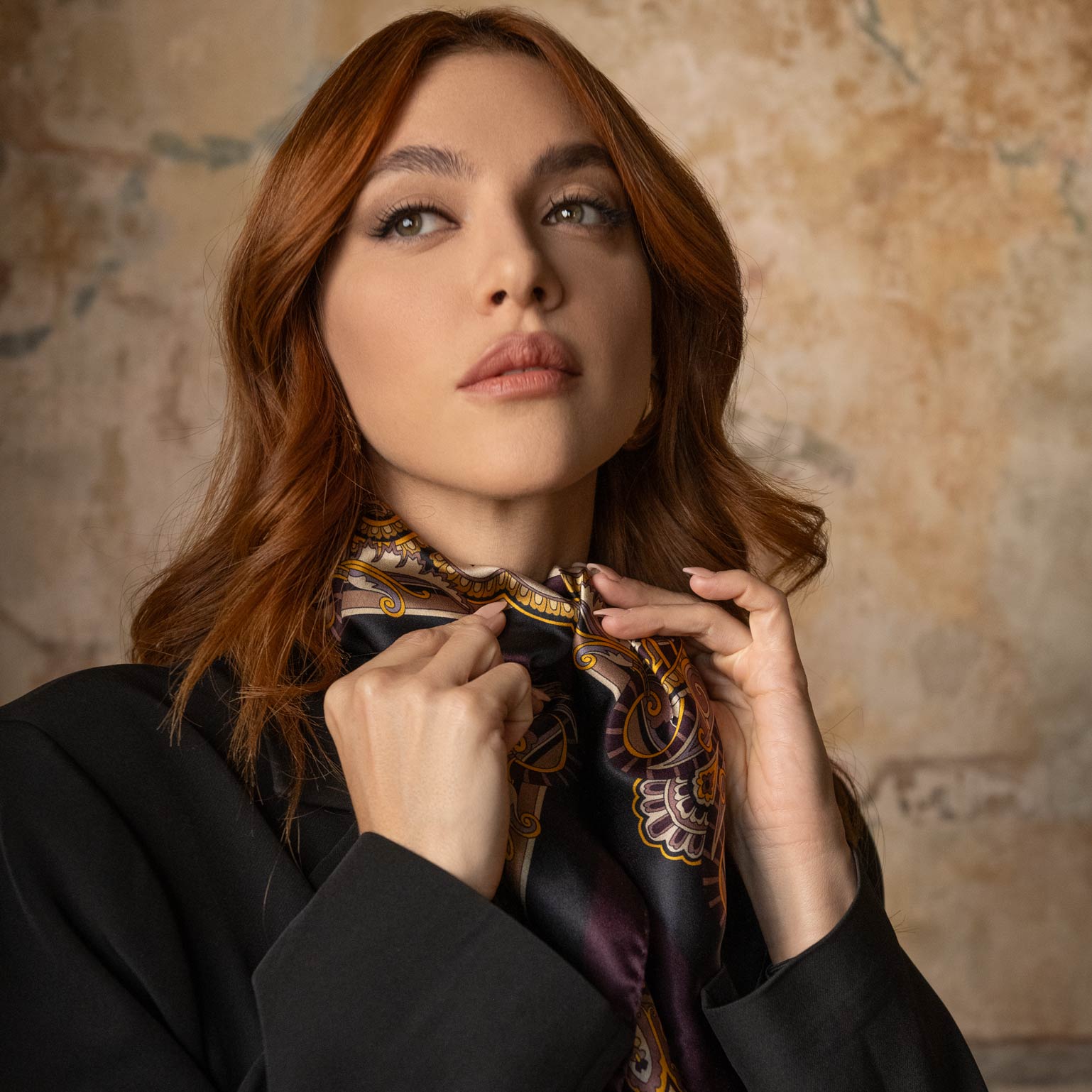 Malta - Silk Foulard - Plum