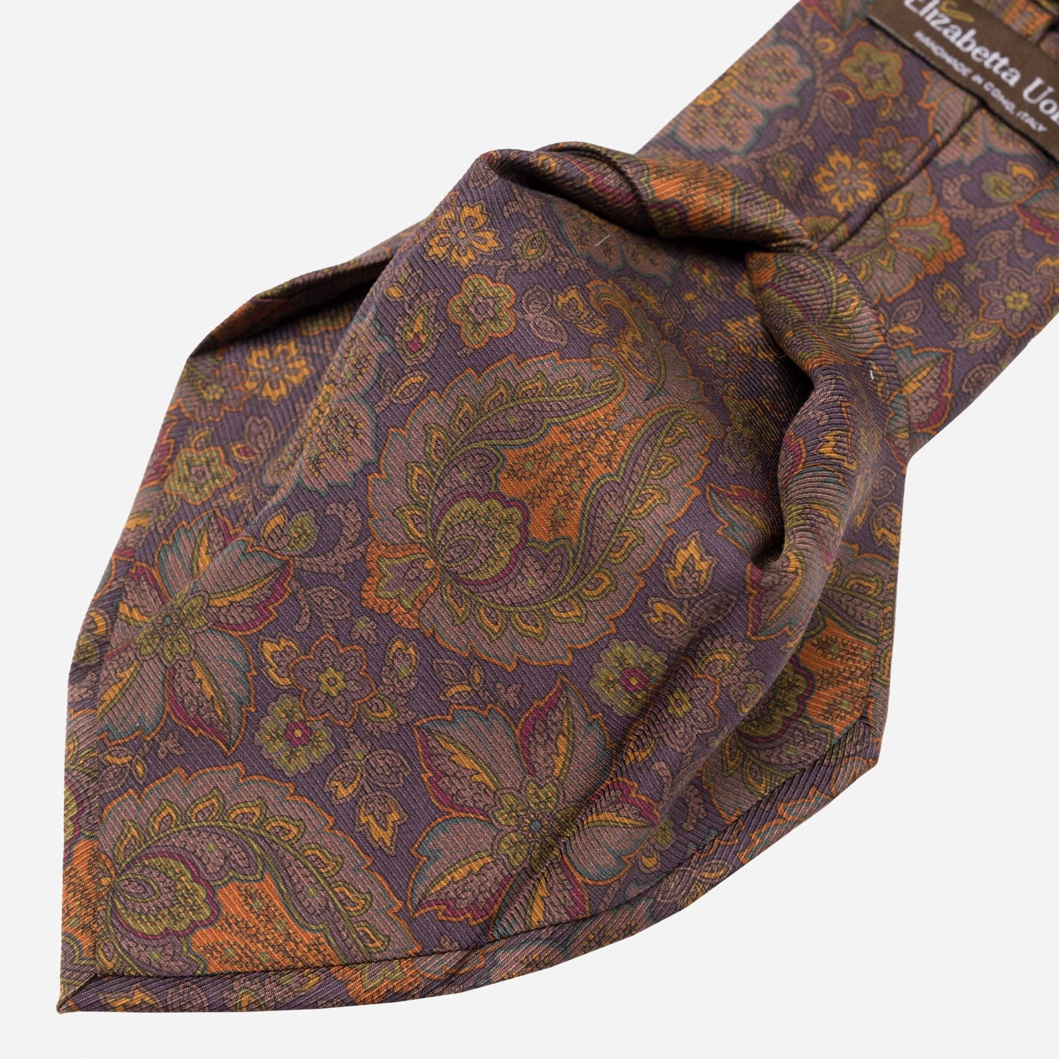 Trevi - Printed Madder Silk Tie - Plum