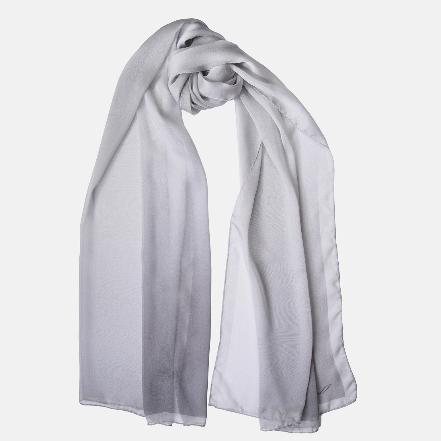 Sophia - Silk Scarf Shawl - Silver Pearl