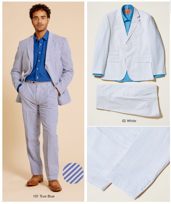 Inserch seersucker suit (Blue & White)