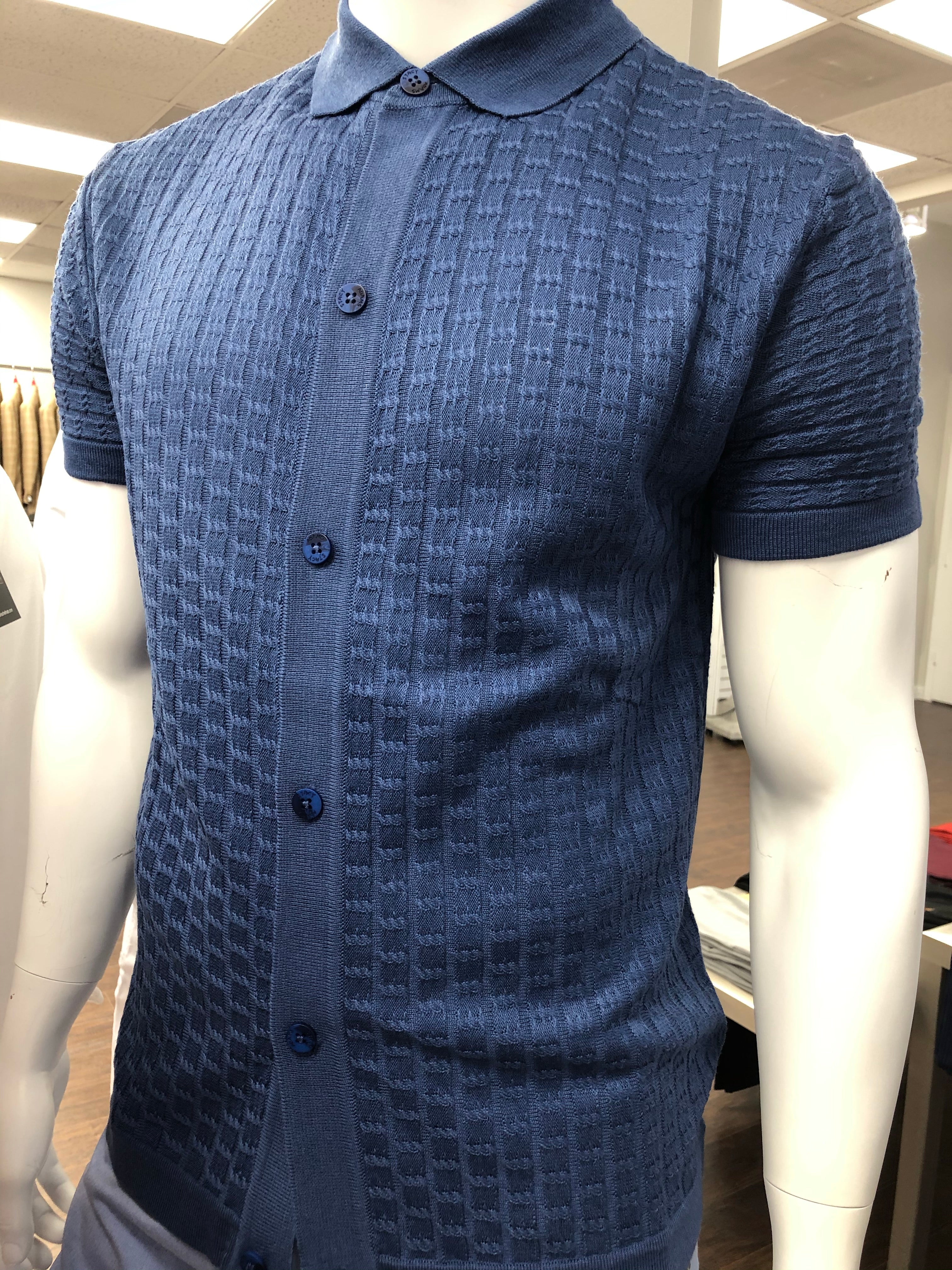 Slim fit Stacy Adams Luxury Golf Knit blue