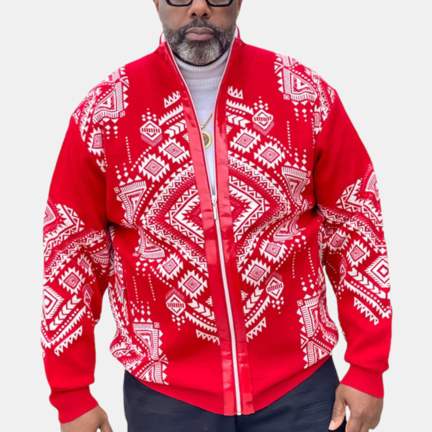 Silversilk "Avalanche" Zip Cardigan (Red/White) 2108