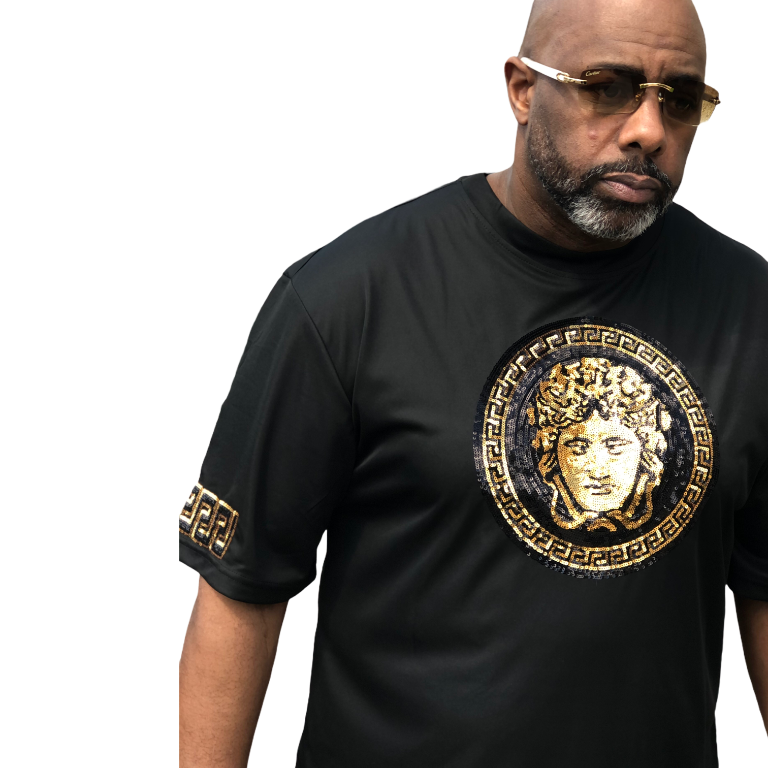 Prestige Logo Crew Top (Black/Gold)340