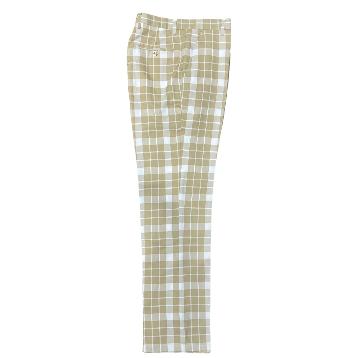 Prestige Men's Kahki/White Plaid Dress Pants – Khaki 605