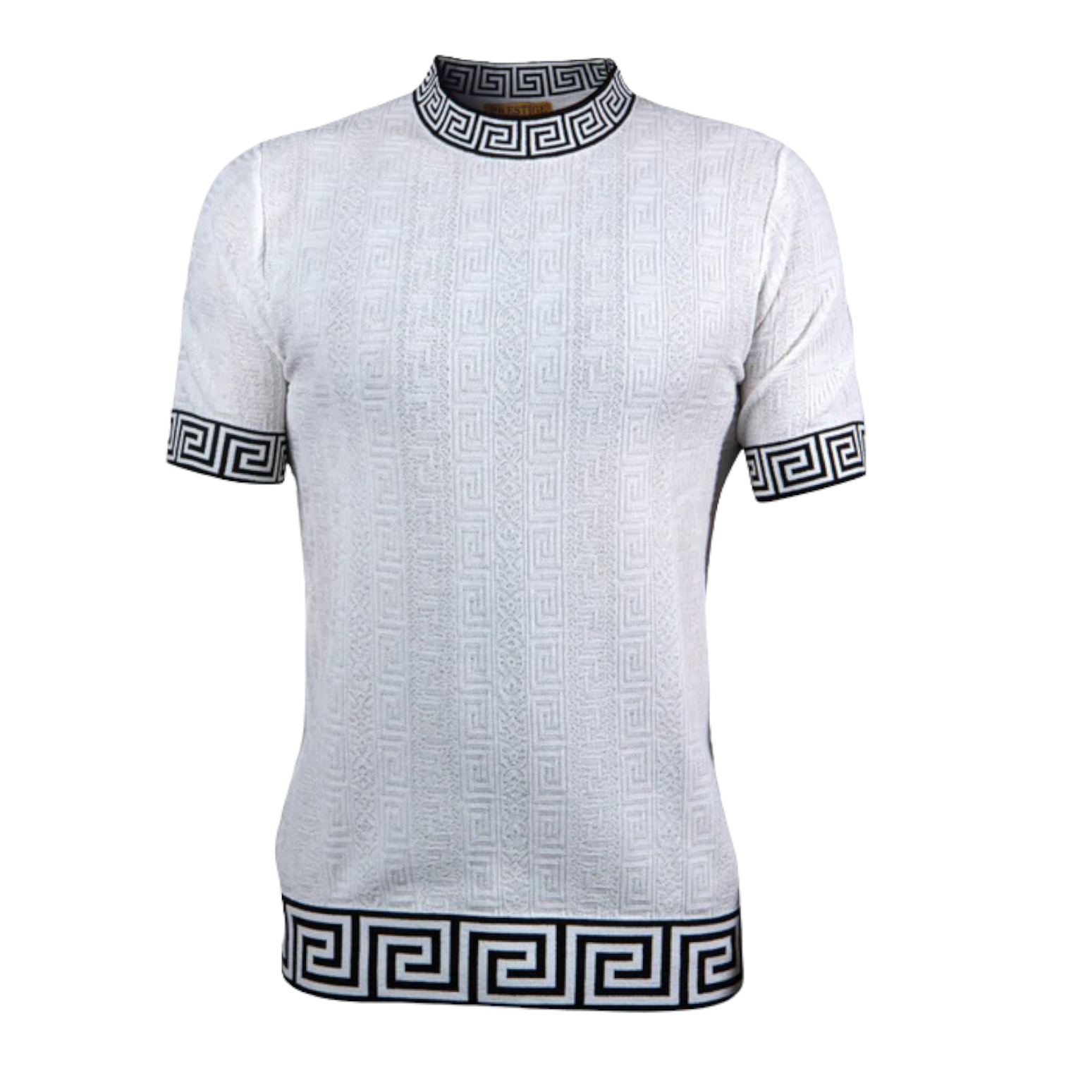 Prestige Greek Key Crew Neck (White) 175