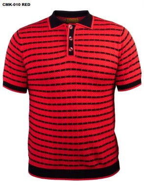 Prestige Luxury "Ceasar" Polo Knit (Red/Black) 010
