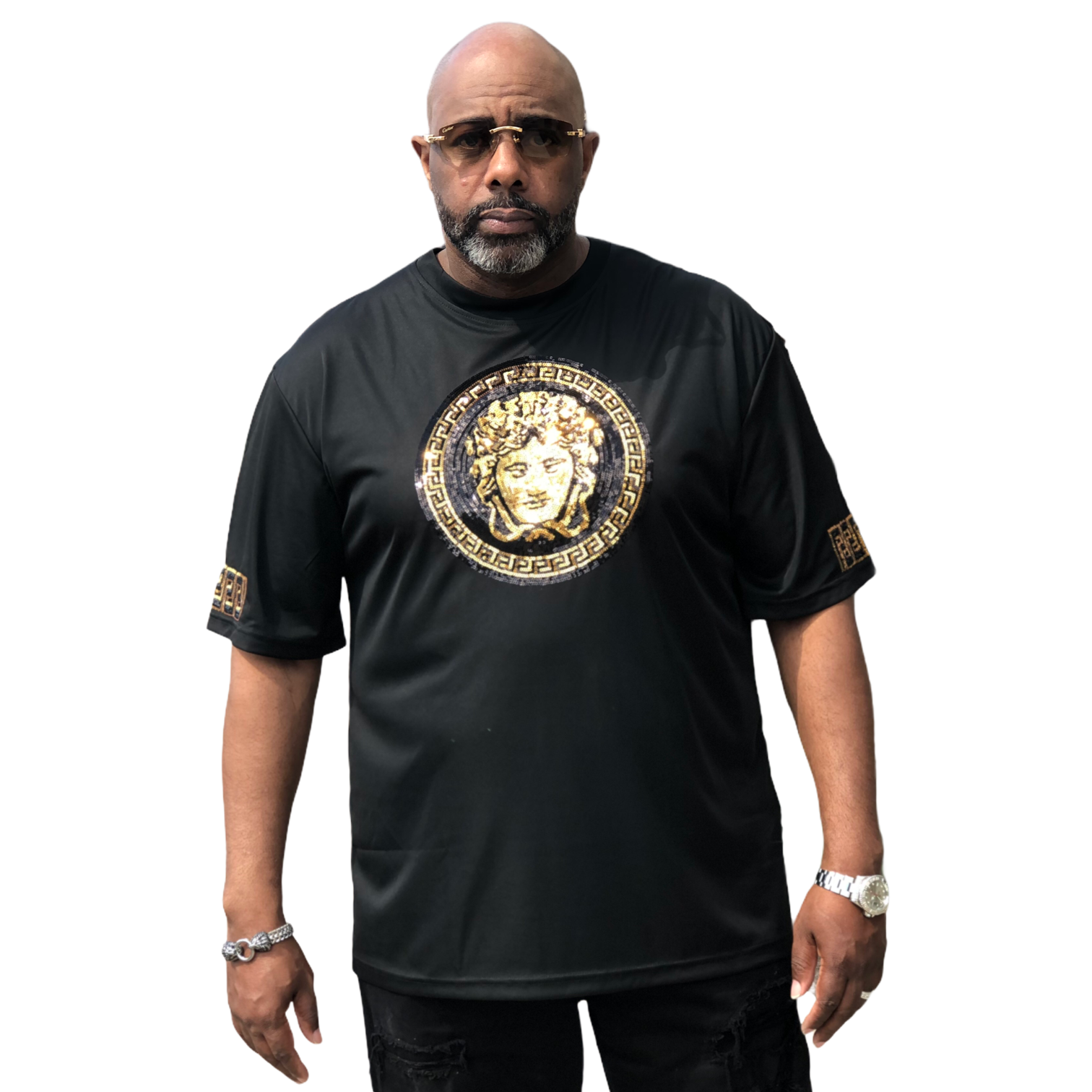 Prestige Logo Crew Top (Black/Gold)340