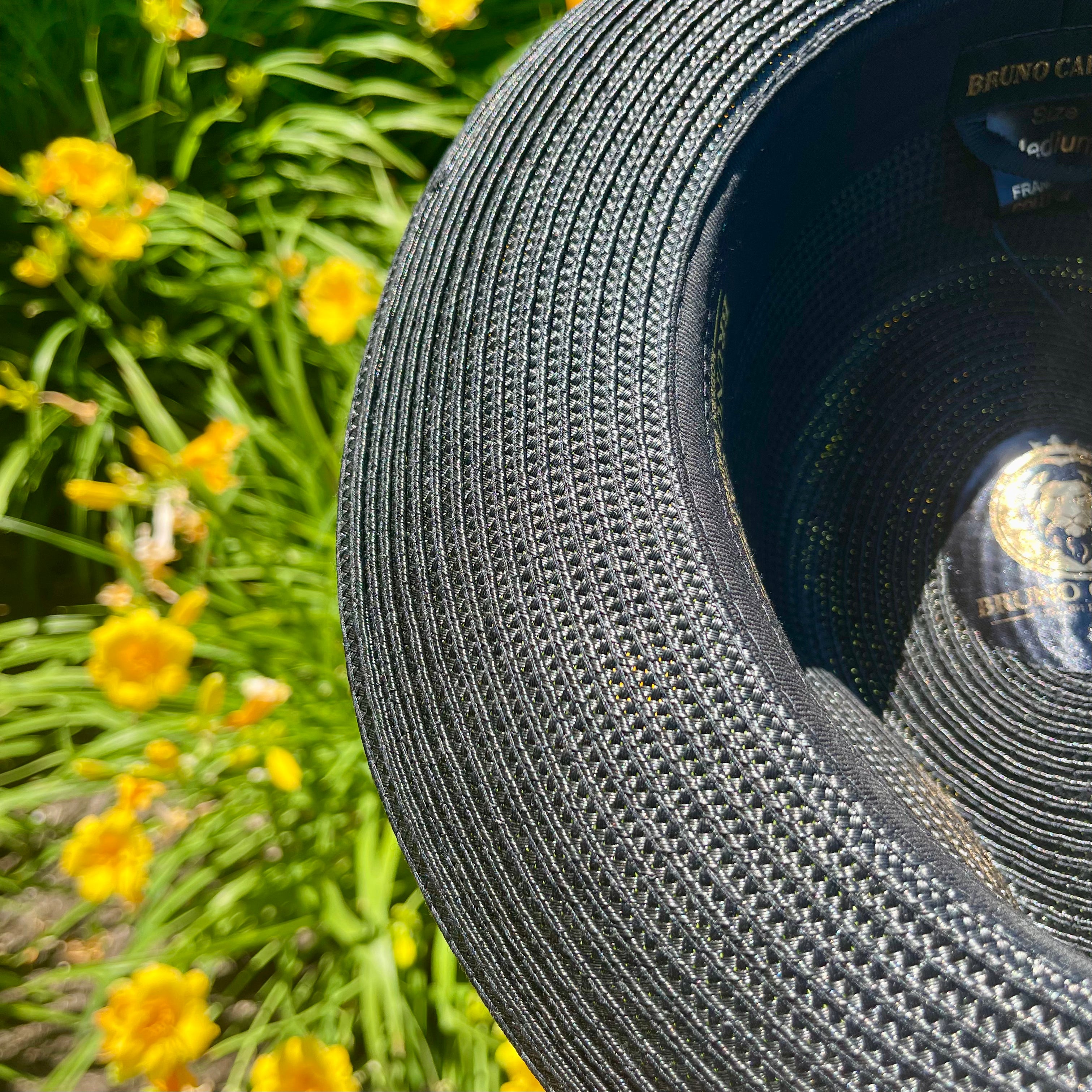 Bruno Straw "Francesco" Hat (Black)