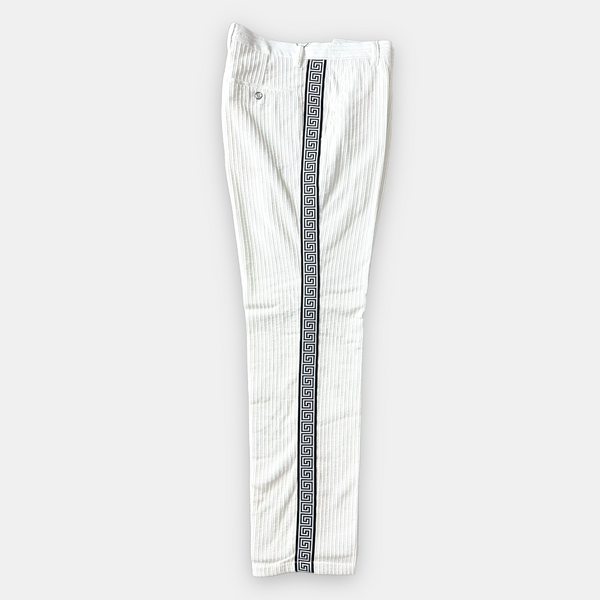 Prestige Luxury Greek Corduroy Pant (White/Black)