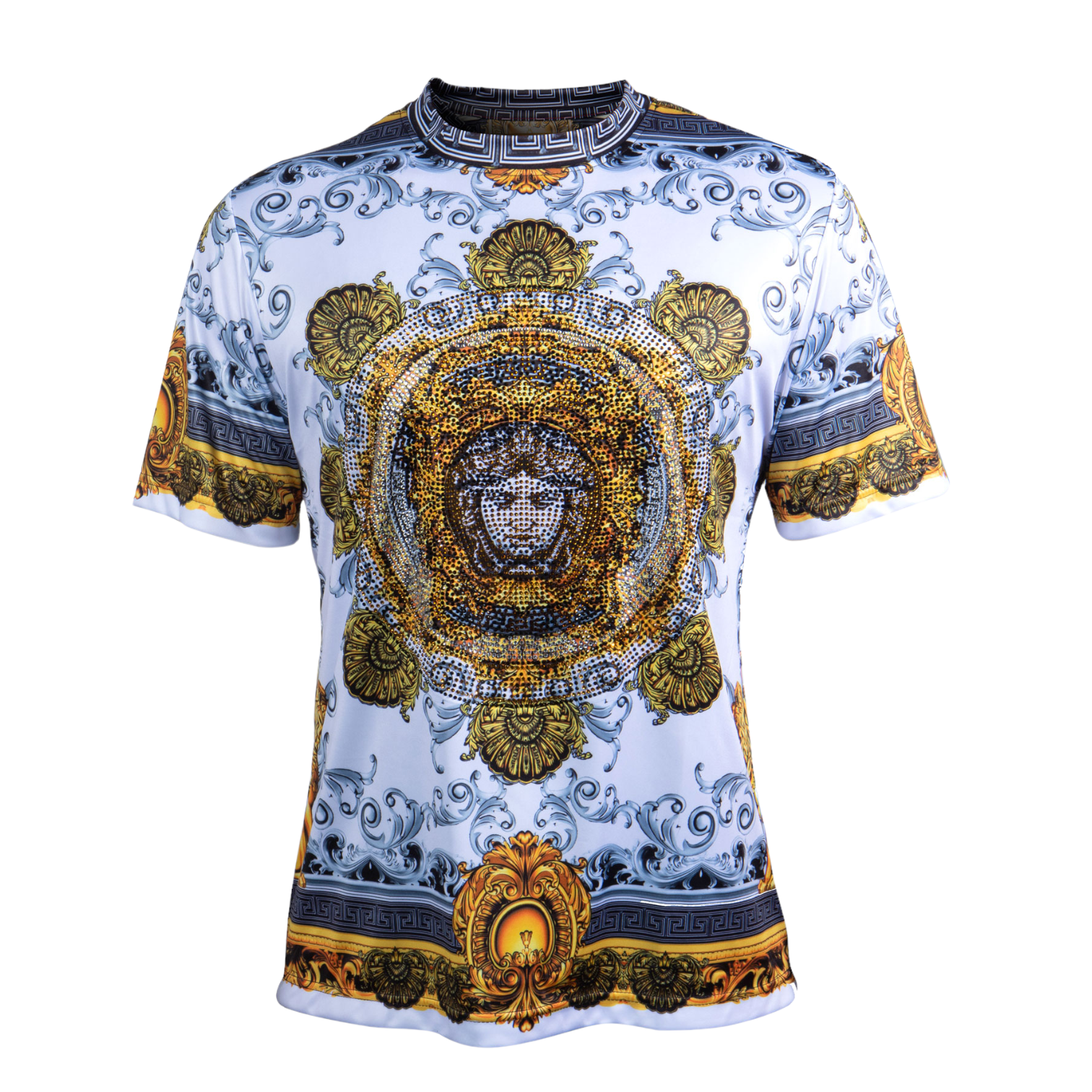 Prestige "Hot Fix" Logo Crew Neck (White/Gold) 701