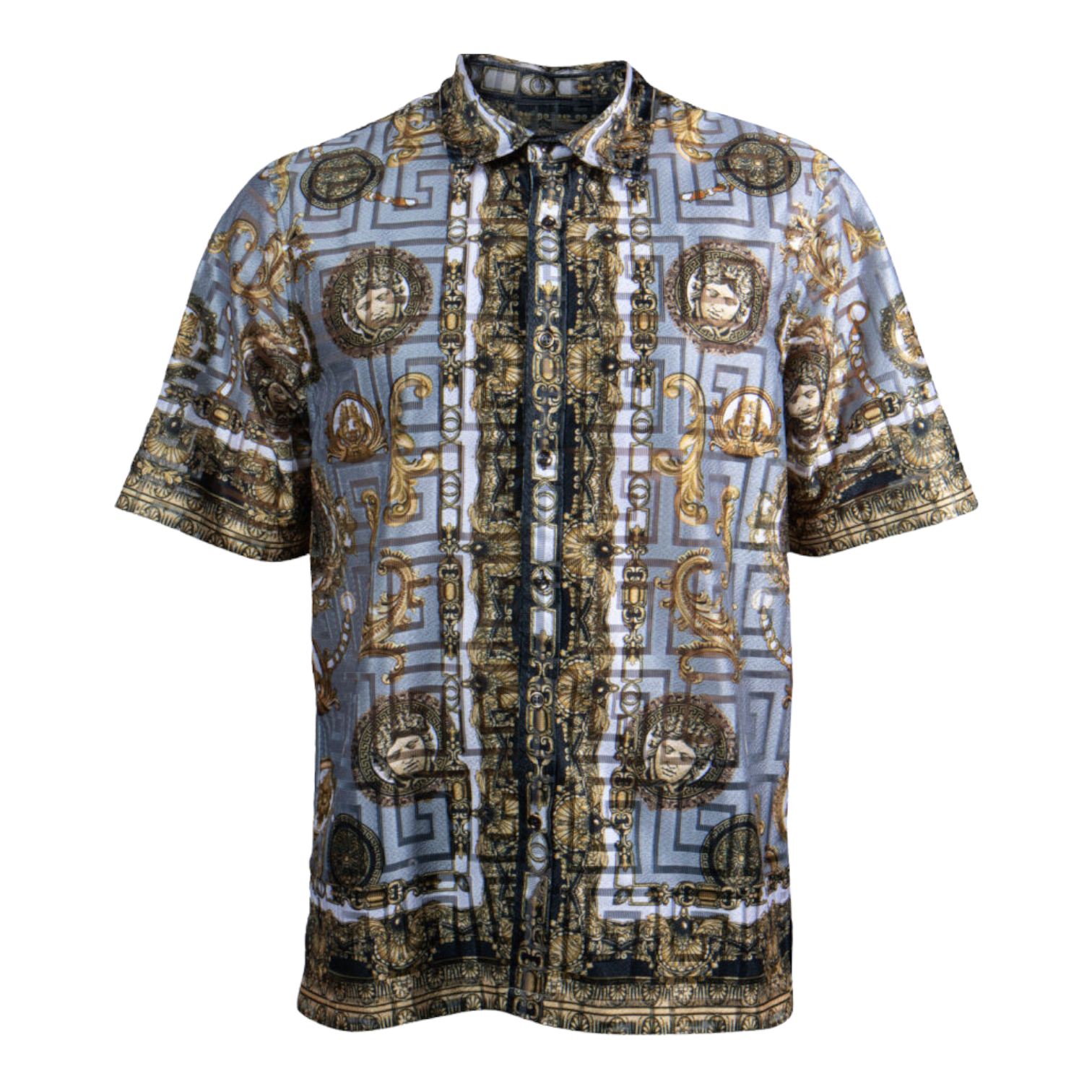 Prestige Lace Printed Shirt 2.0 (Gray) 255 2X