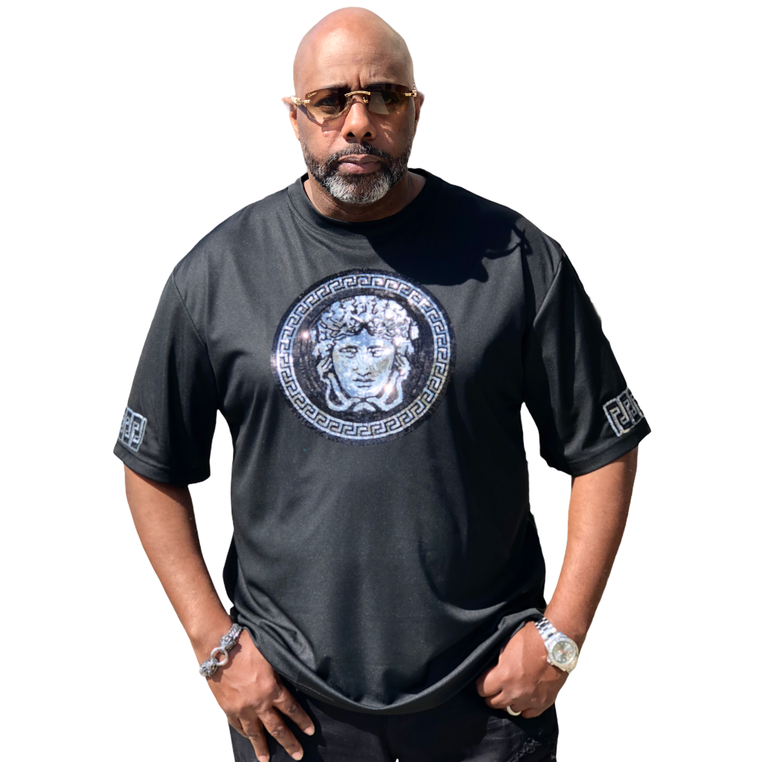 Prestige Logo Crew Top (Black/Silver) 340