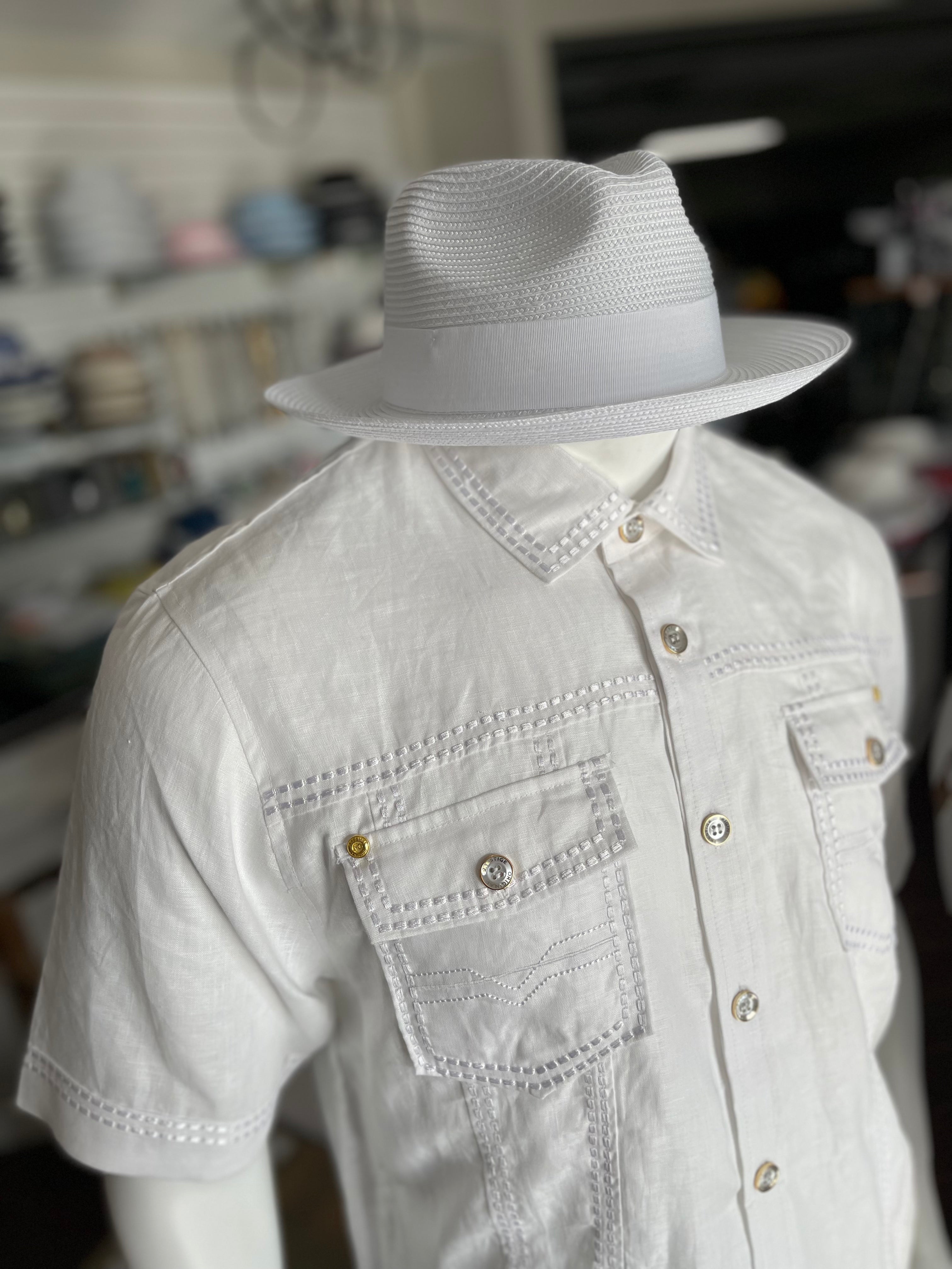 Bruno Straw "Francesco" Hat (White)